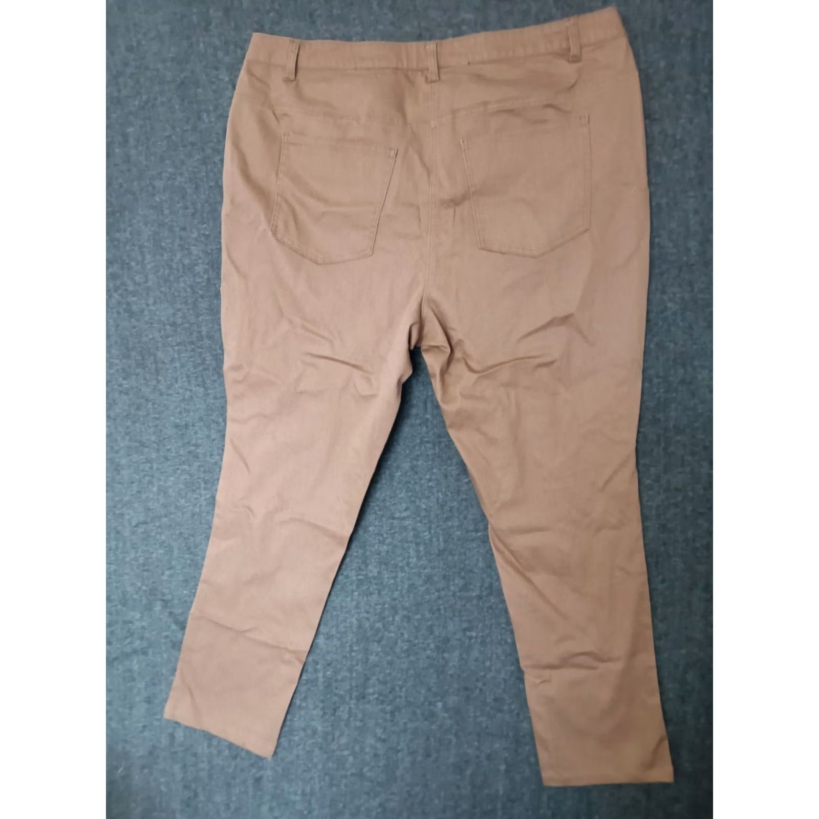 Vintage Pants Women High Rise Chino Slacks 22W Brown Cotton Blend Elastane Size 22W Casual Travel Pockets Mens Womens Size 40" / US 18 - 2 Thumbnail