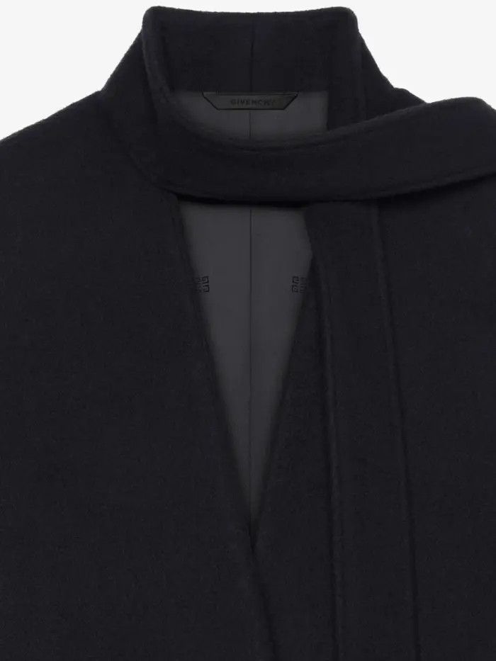 Givenchy o1w1db10325 Coat With Scarf in Black Size XS / US 0-2 / IT 36-38 - 5 Thumbnail