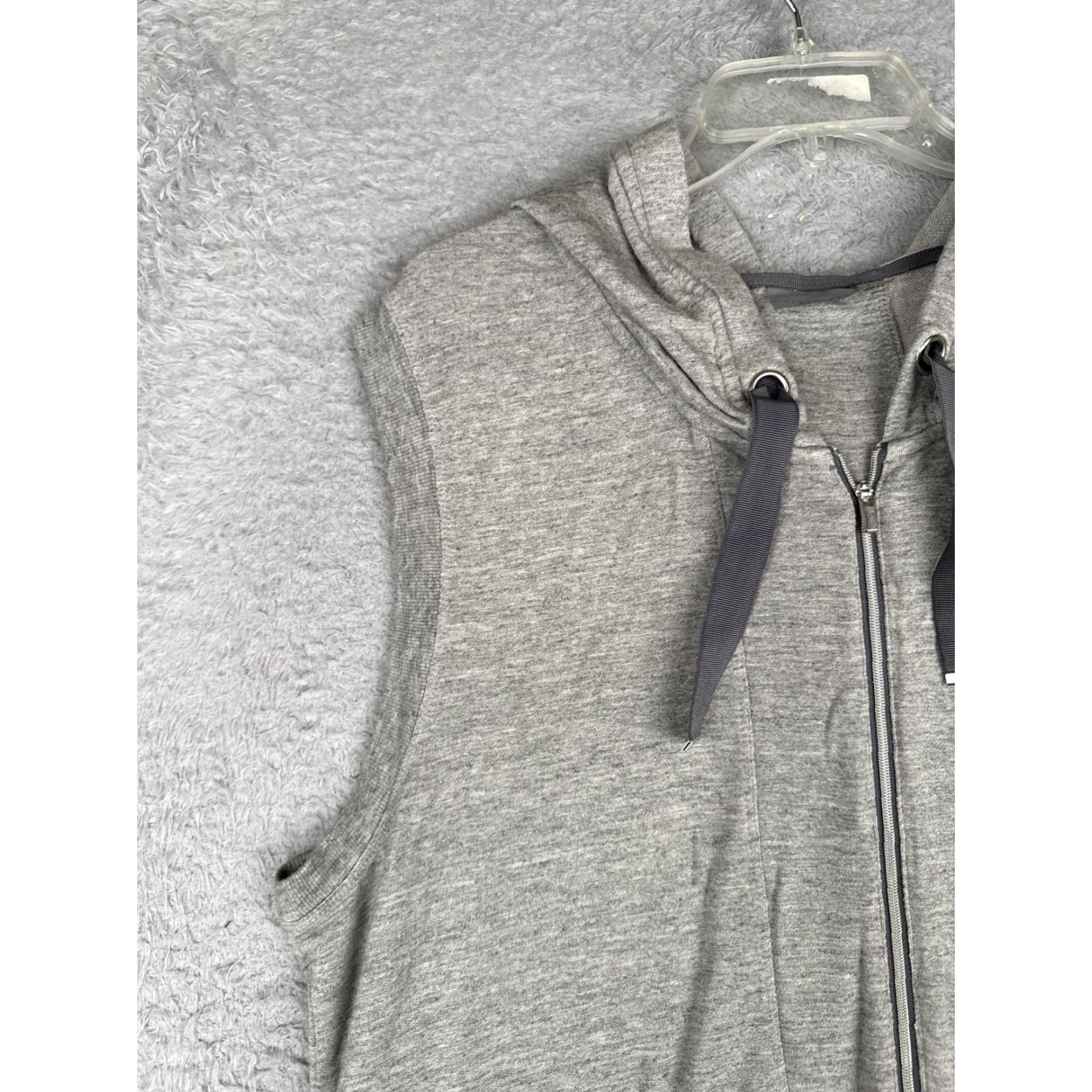 Athleta Athleta Vest Women XL Gray Lotus Hood Full Zip Knit Sweater Lightweight Pockets Size XL / US 12-14 / IT 48-50 - 3 Thumbnail