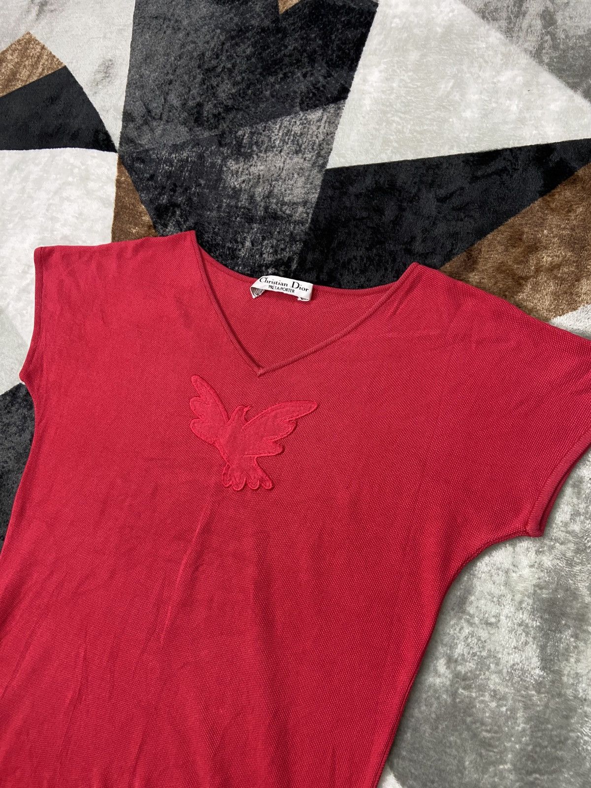 Dior True Vtg 80s Christian Dior Pret A Porter Embroidered Knit Size M / US 6-8 / IT 42-44 - 5 Thumbnail