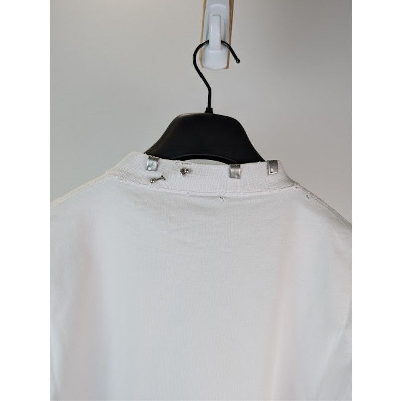 Balenciaga o1rshd1 Vintage Jersey Pierced Oversized T-Shirt in White Size US M / EU 48-50 / 2 - 14 Thumbnail