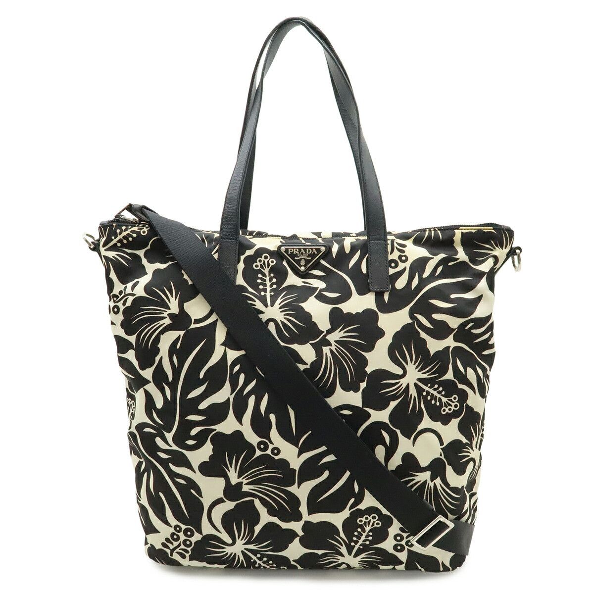 Prada Prada Prada Nylon Leather Tote Bag Textile Tote Bag B4696F DUTY FREE for USA Size ONE SIZE - 1 Thumbnail