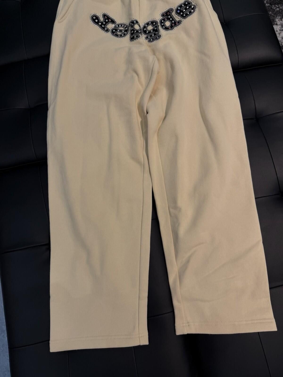 Sp5der Size Small - Sp5der Worldwide Cream Stone Sweatpants Spider Size US 30 / EU 46 - 5 Thumbnail