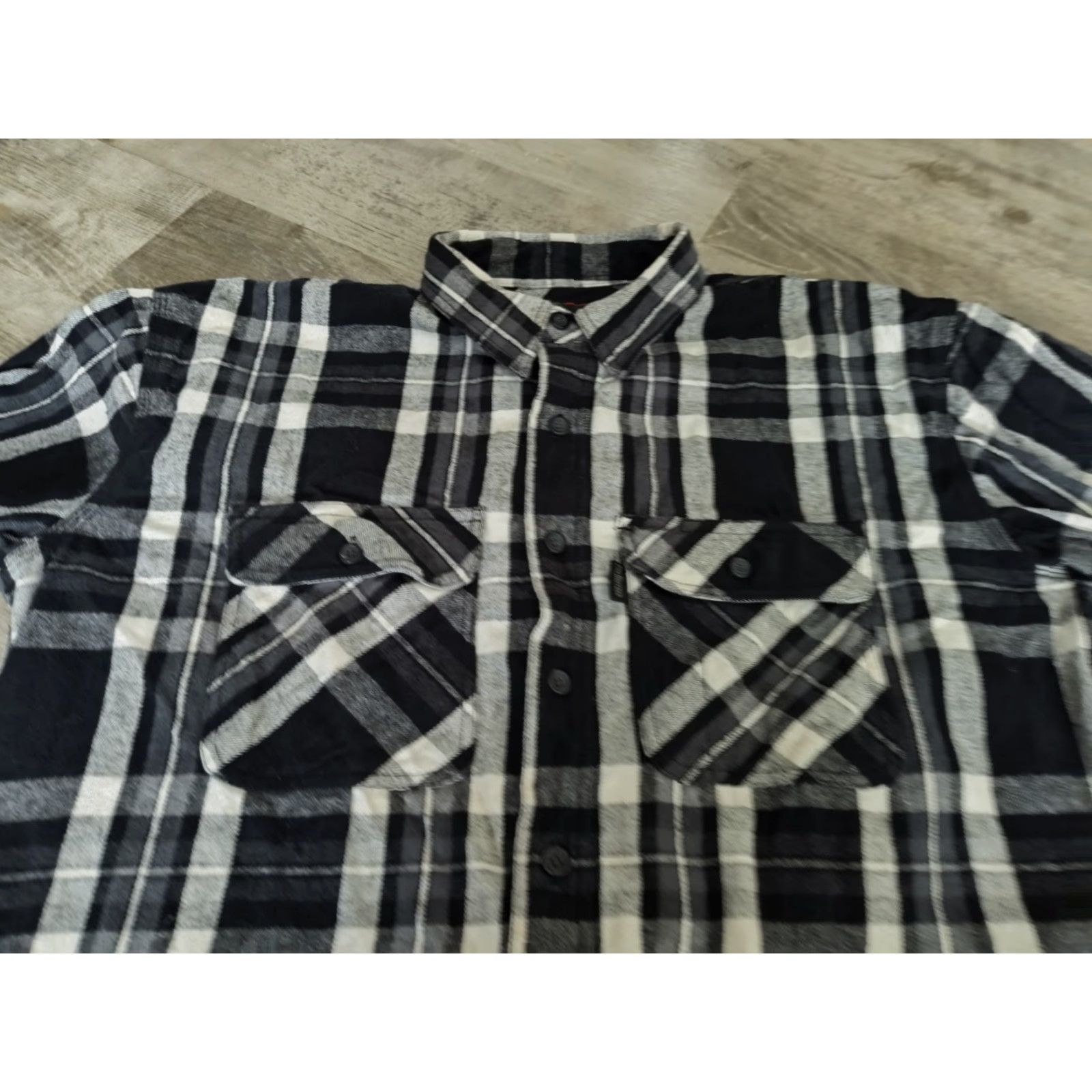 Vintage Five Brothers XLT Black Plaid Flannel Button-Up Shirt Mens Heavyweight Workwear Casual 90s Grunge Size US XL / EU 56 / 4 - 5 Thumbnail