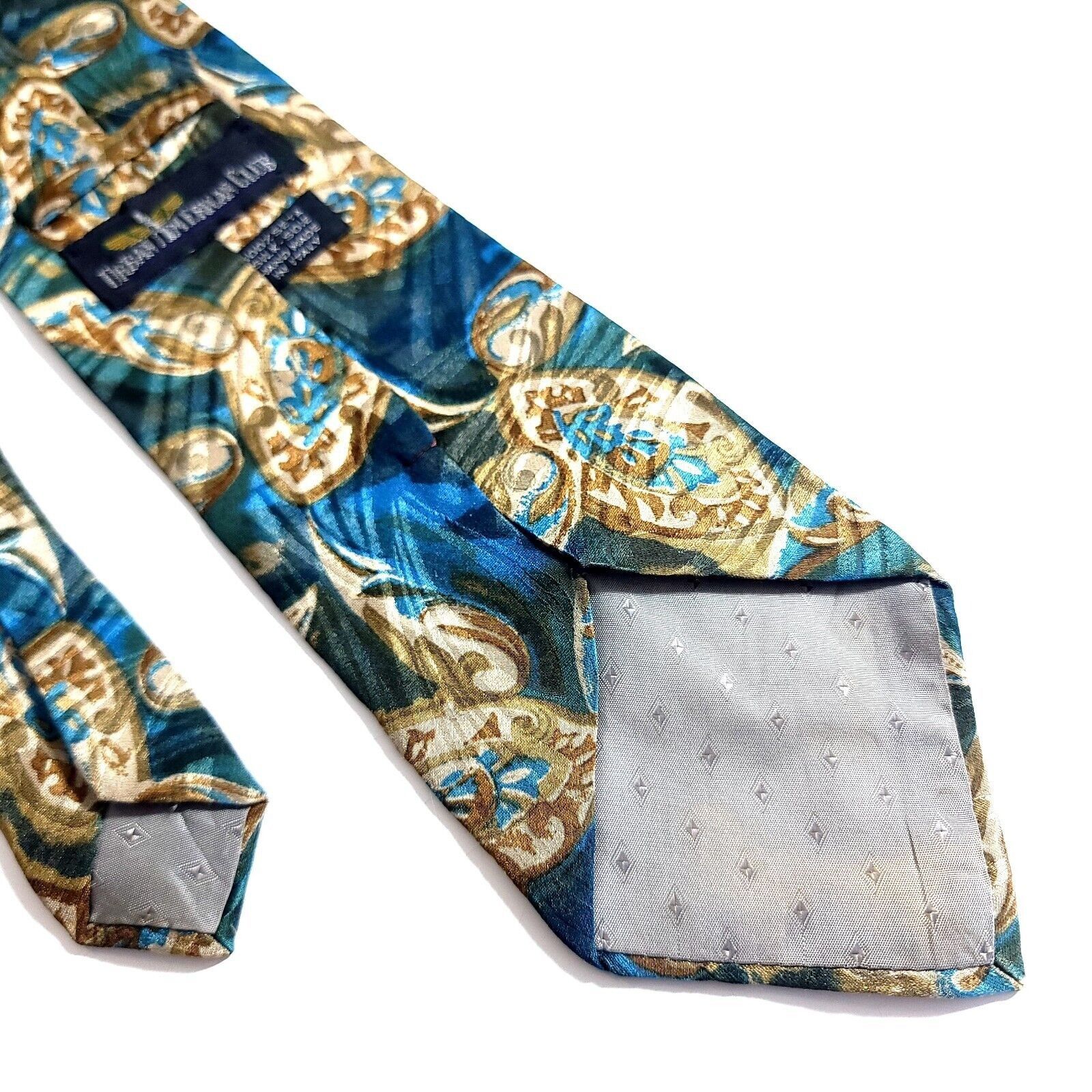 Vintage Urban American Club Blue Green tan Abstract Floral Jacquard Size ONE SIZE - 4 Thumbnail