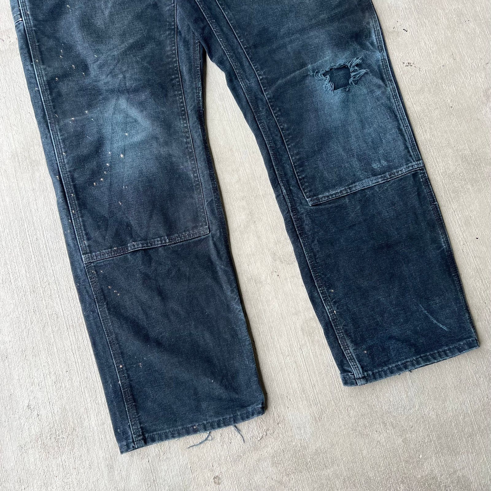 Carhartt × Vintage Carhartt faded black double knee work wear carpenter pants Size US 37 - 3 Thumbnail