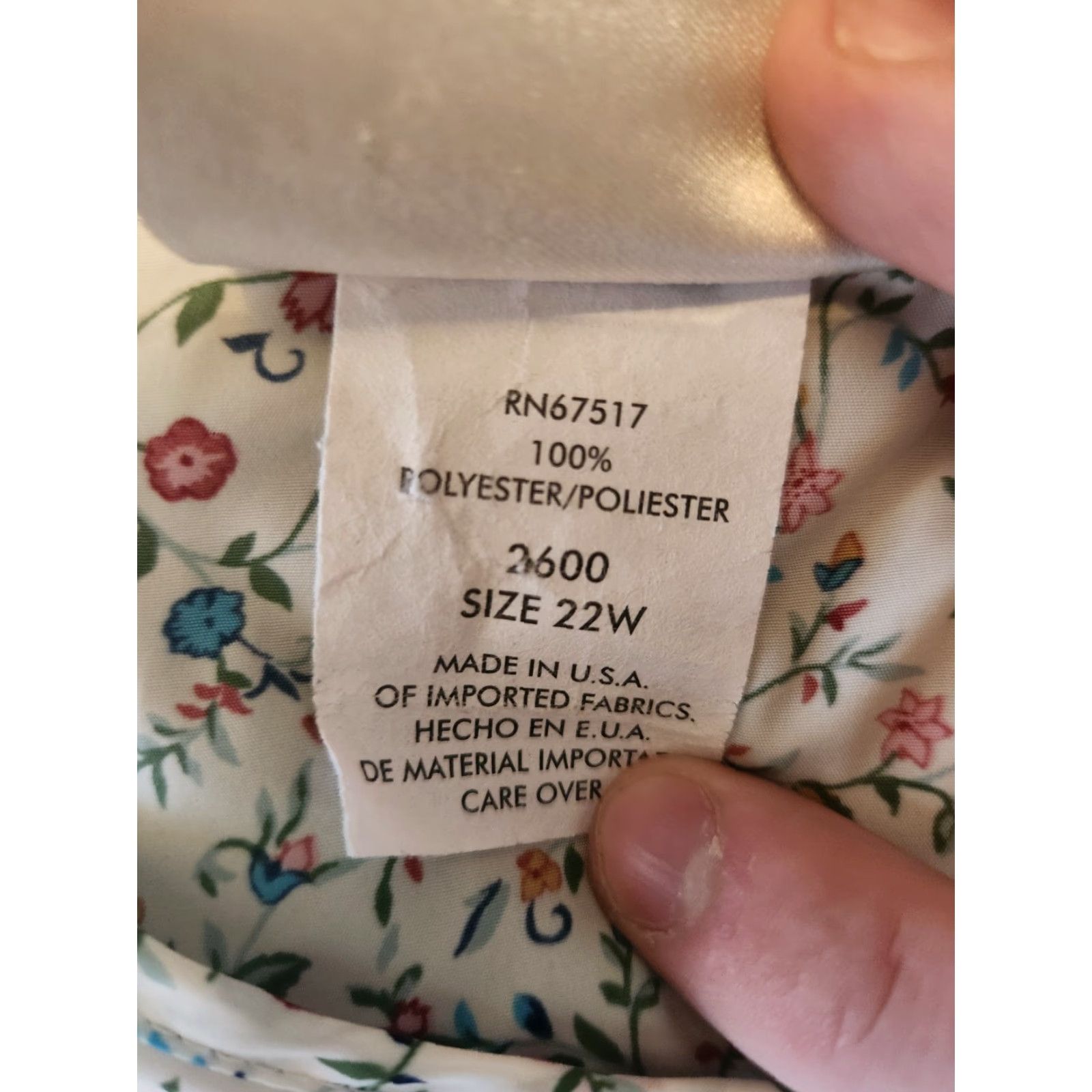 Lee VINTAGE Kathie Lee Shirt 90s White Tiny Floral Short Sleeve Top 22W Plus Mens Women Girls Boys Size 3XL / US 20-22 - 6 Thumbnail