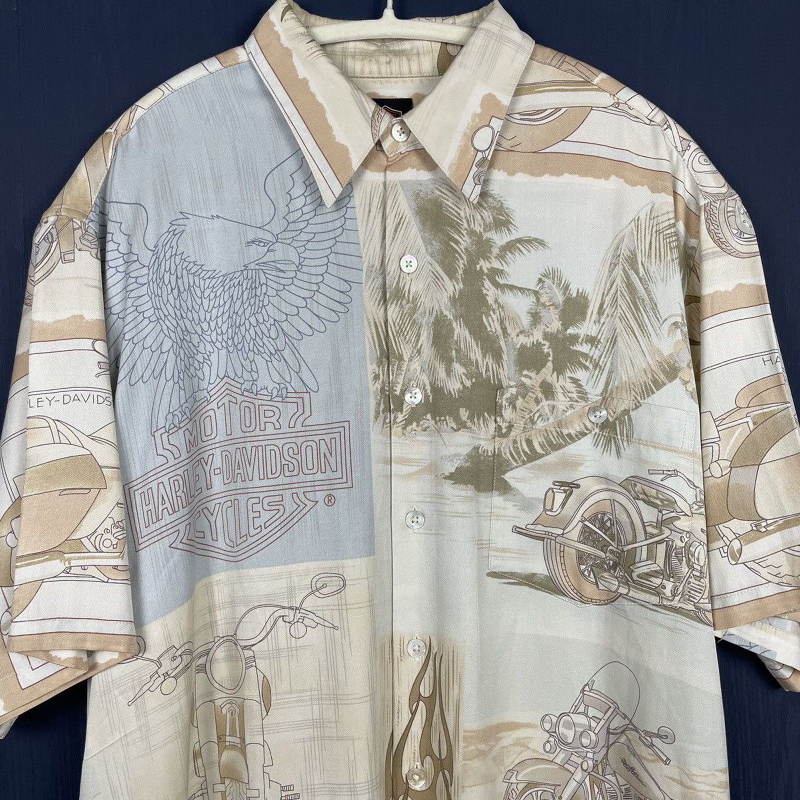 Harley Davidson × Japanese Brand × Vintage 🇺🇸HARLEY-DAVIDSON Aloha Shirt Size US M / EU 48-50 / 2 - 1 Thumbnail