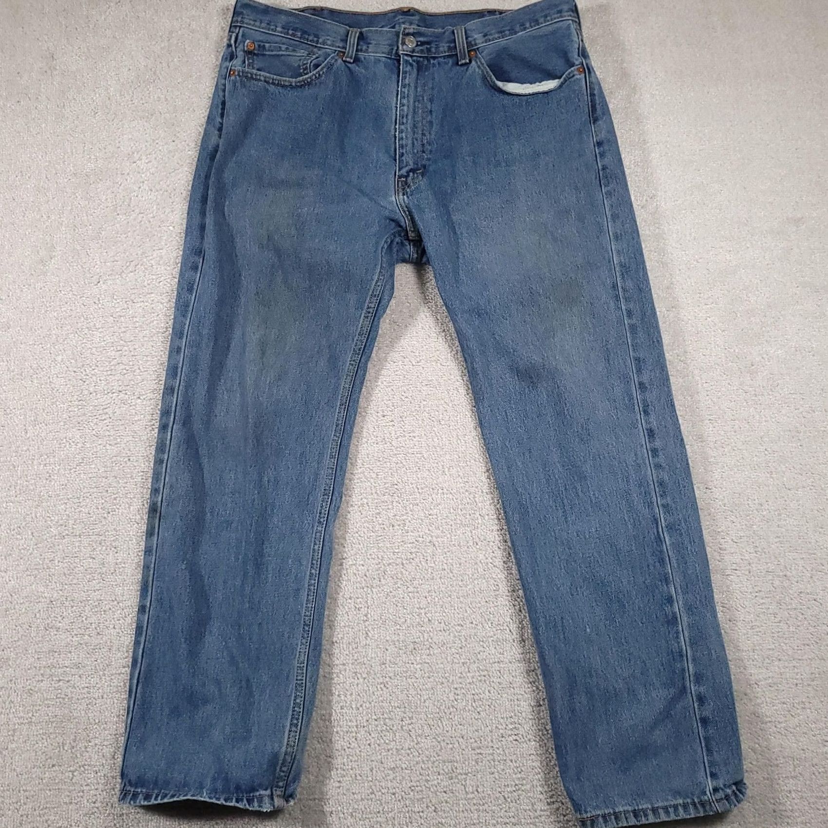 Levi's Levi's 505 Jeans Mens 38x30 Blue Denim Regular Fit Straight Leg Cotton Pockets Zipper Vintage: No Women? Size US 38 / EU 54 - 2 Thumbnail