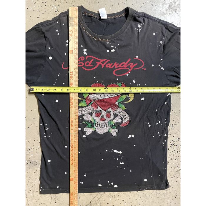 Ed Hardy Ed Hardy Rhinestone Logo T-Shirt | Grailed