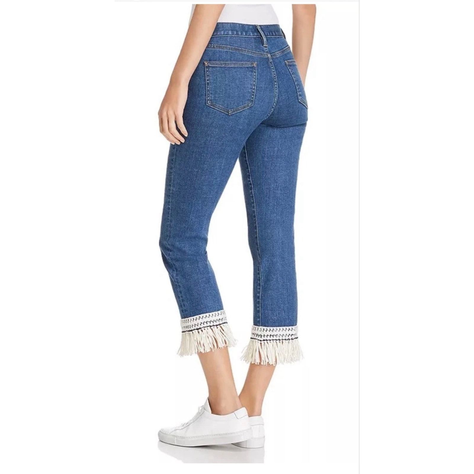 Tory Burch Tory Burch Connor jeans Fringe Hem Cropped Jeans Size 28 Size 28" / US 6 / IT 42 - 1 Thumbnail