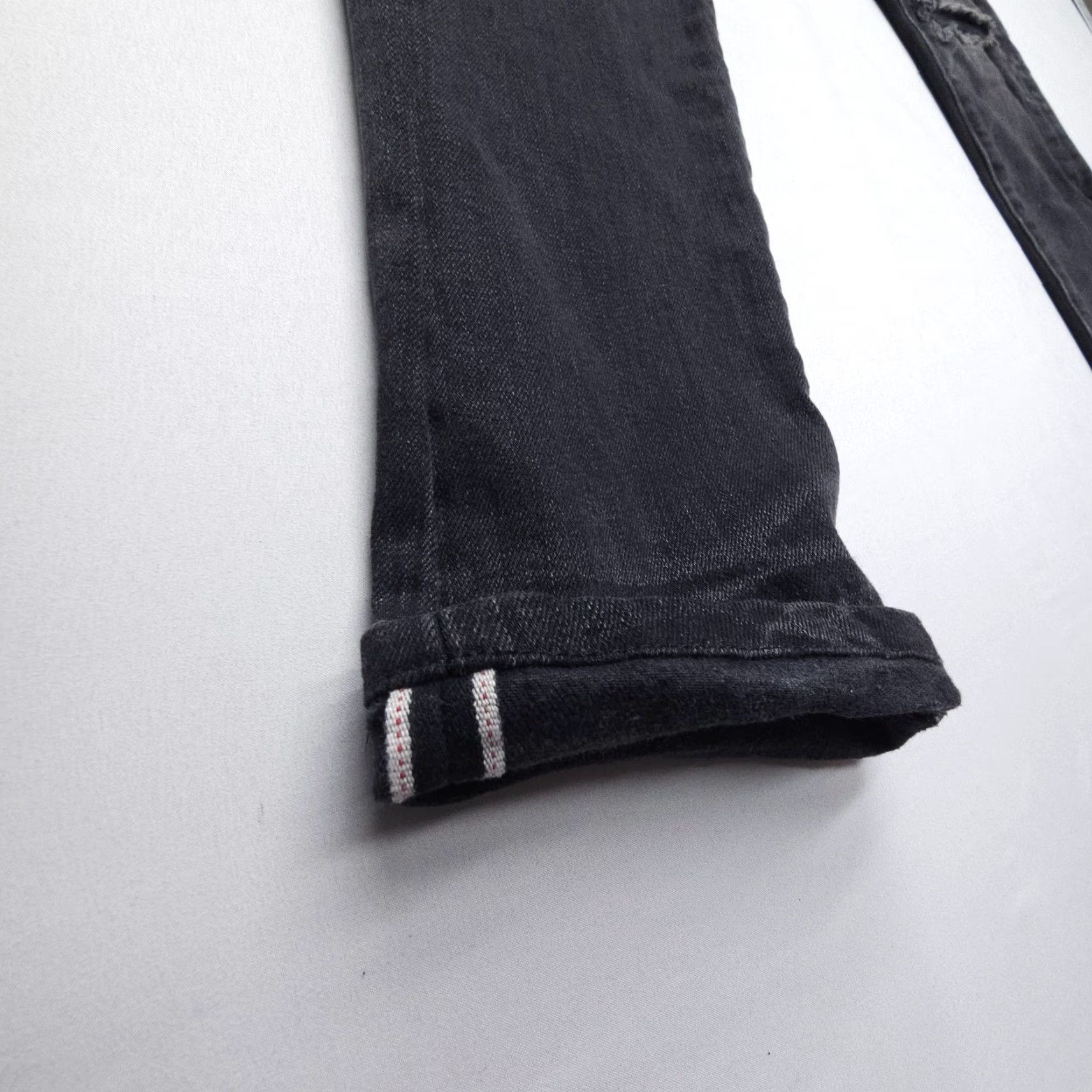 Vintage Baldwin Slim Jeans 29x30 Black Distressed USA Made Men's Size US 29 - 7 Thumbnail