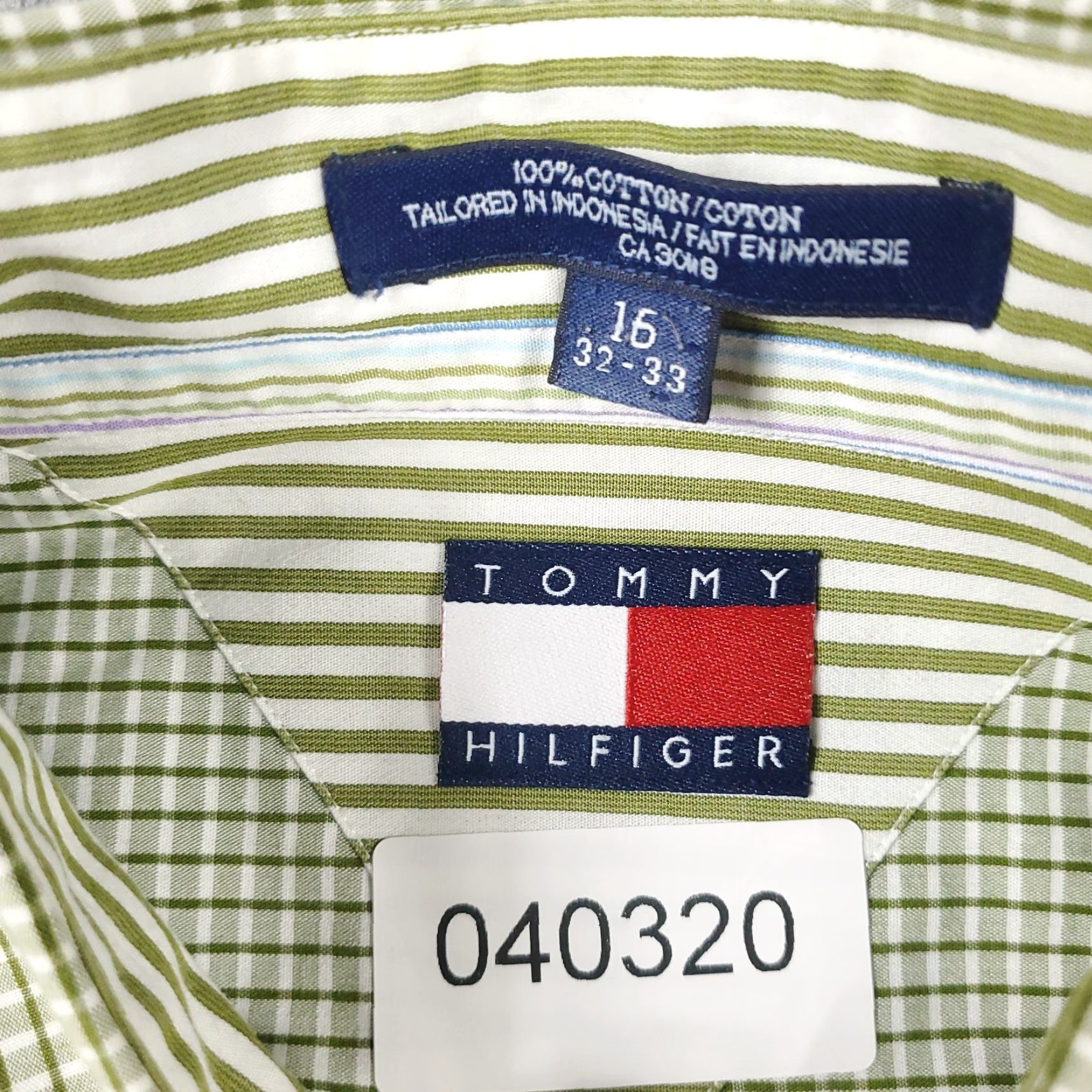 Tommy Hilfiger Tommy Hilfiger Shirt Mens 16 Green Check Dress Button Up Long Sleeve Shirt Mens 16 Green Check Dress Button Up Long Sleeve Size 42R - 7 Thumbnail
