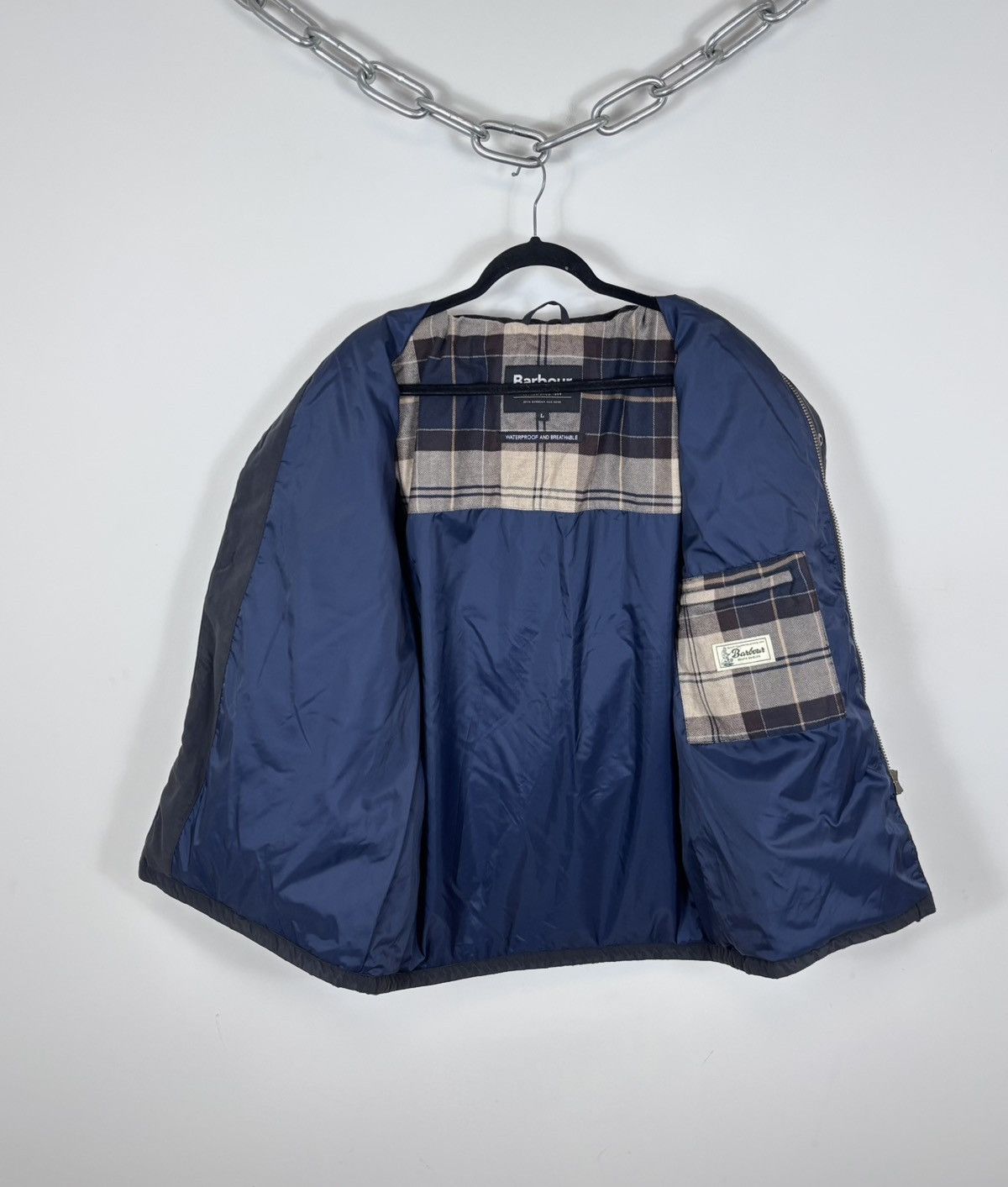 Barbour Barbour Men’s Waterproof Shoveler Quilted Jacket Navy Coat Size US L / EU 52-54 / 3 - 2 Thumbnail