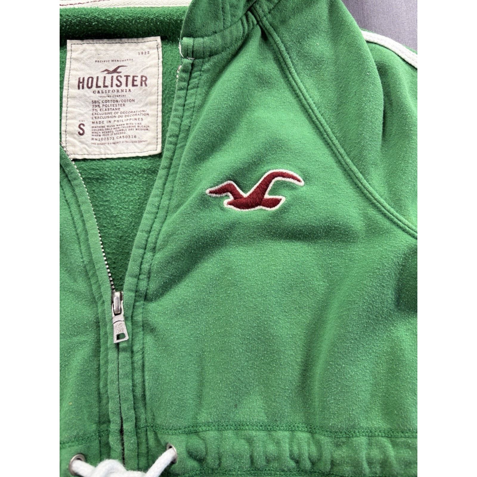 Hollister Y2K Hollister Full Zip Hoodie Women S Drawstring Waist Green Size S / US 4 / IT 40 - 4 Thumbnail