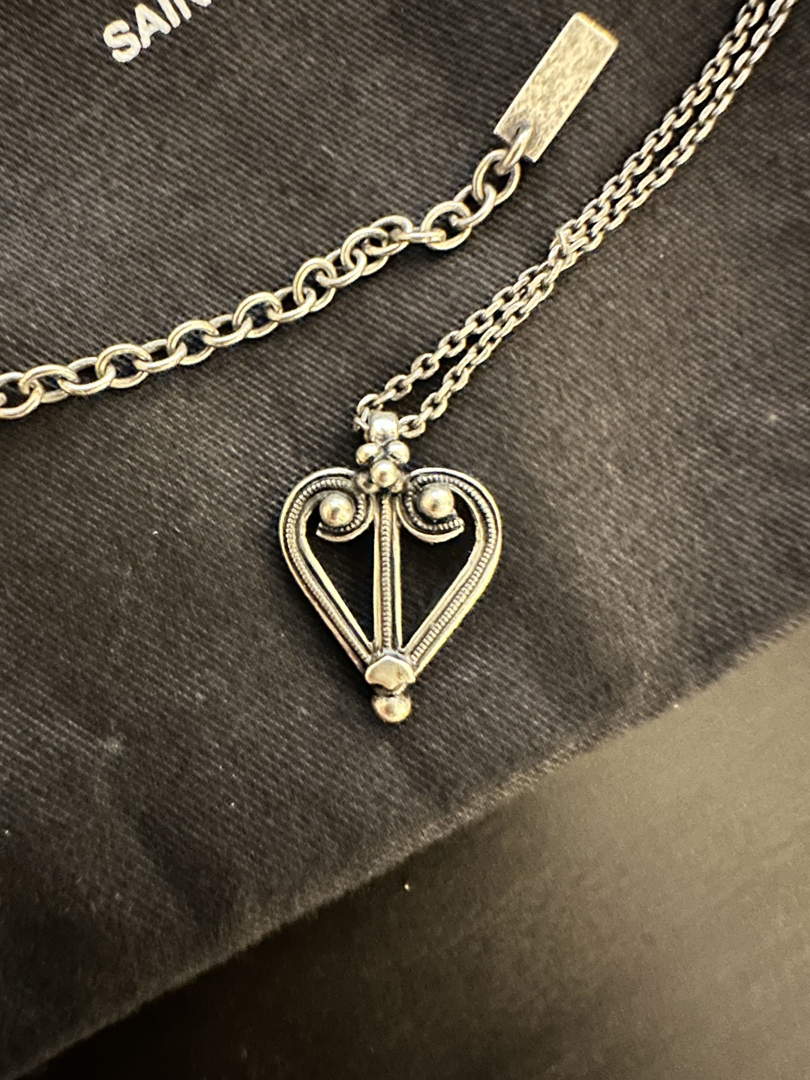 Yves Saint Laurent Heart Charm Pendant Necklace Size ONE SIZE - 3 Thumbnail