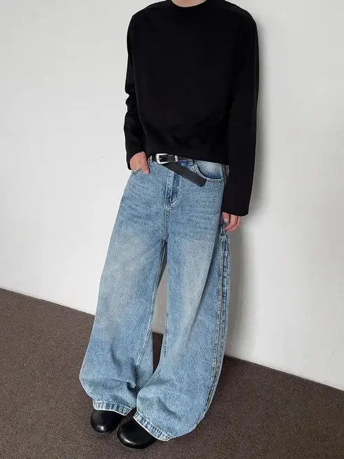 Jean Wide Leg Baggy Jeans, Loose Flare Jeans Size US 32 / EU 48 - 6 Thumbnail