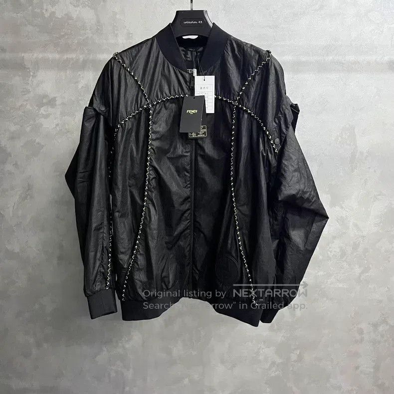 Fendi Fendi Black High-tech Fabric Slim Jacket with Removable Sl Size US M / EU 48-50 / 2 - 1 Thumbnail