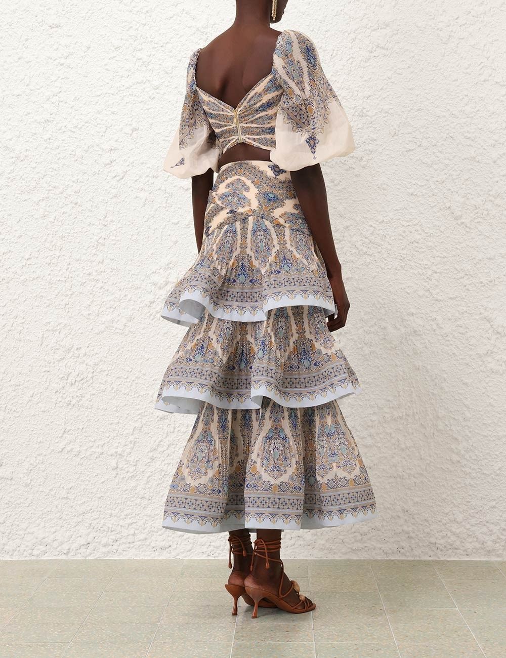 Zimmermann oc11z0226 Pleated Bodice Crop Top In Multicolor Size M / US 6-8 / IT 42-44 - 4 Thumbnail
