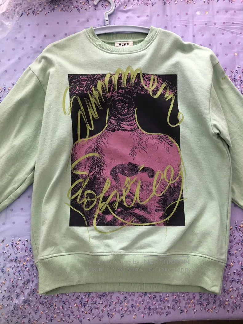 Acne Studios Acne Studios Graffiti Sweatshirt, Green Size US S / EU 44-46 / 1 - 1 Thumbnail