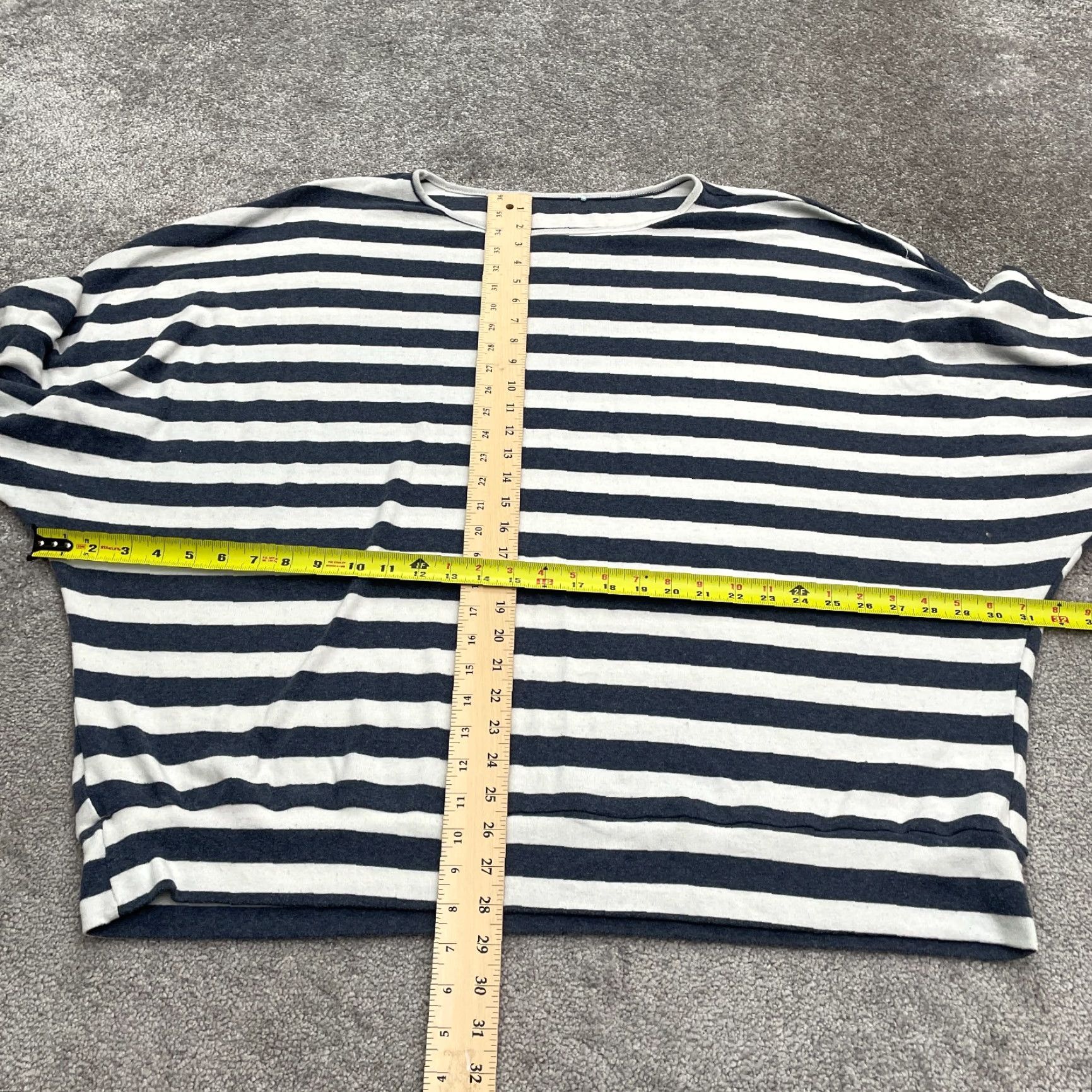 Vintage Unbranded Blouse Womens One Size Blue White Striped Crew Dolman Sleeve Casual Size ONE SIZE - 6 Thumbnail