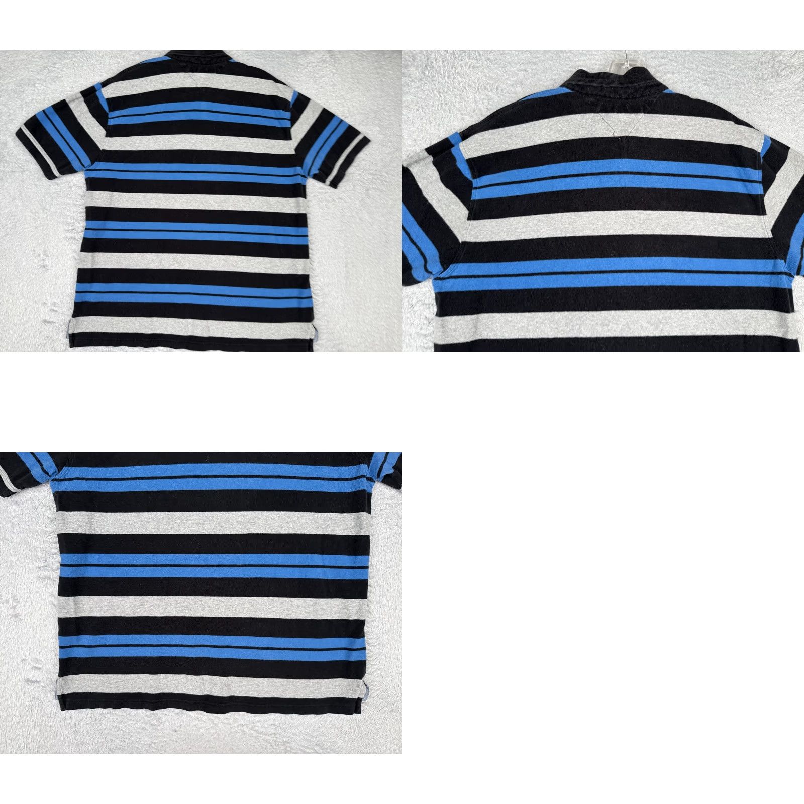 Tommy Hilfiger Tommy Hilfiger Shirt Men Extra Large Blue Gray Stripe Cotton Short Sleeve Size US XL / EU 56 / 4 - 9 Thumbnail
