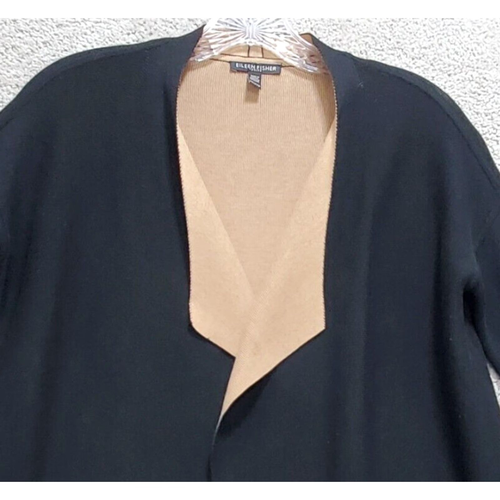 Eileen Fisher Eileen Fisher Sweater Womens PP Black Silk Blend Cardigan Open Front Long Sleeve Size XXS / US 00 / IT 34 - 2 Thumbnail