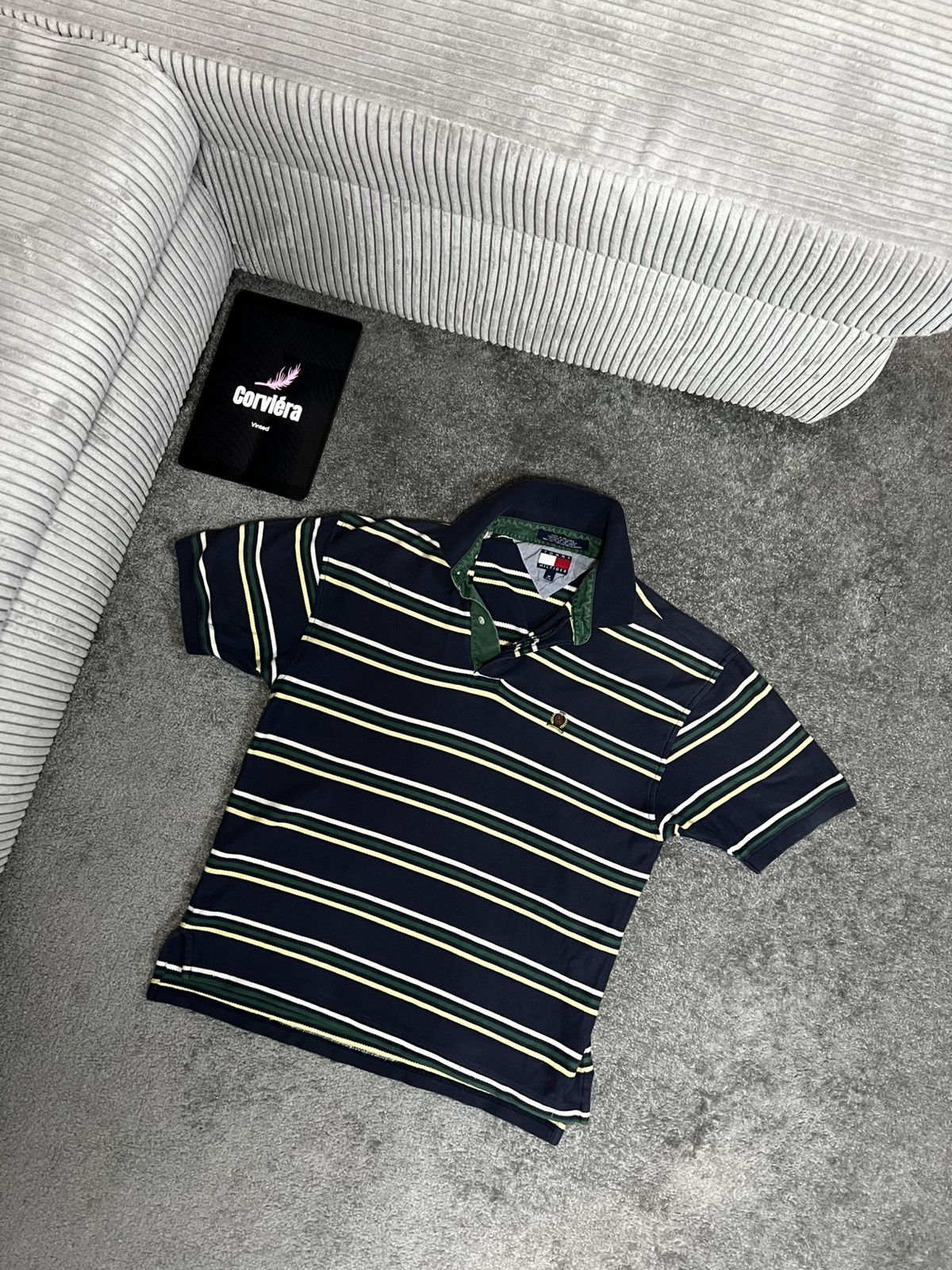 Designer × Tommy Hilfiger × Vintage Tommy Hilfiger Vintage Striped Polo Shirt Size US M / EU 48-50 / 2 - 1 Thumbnail