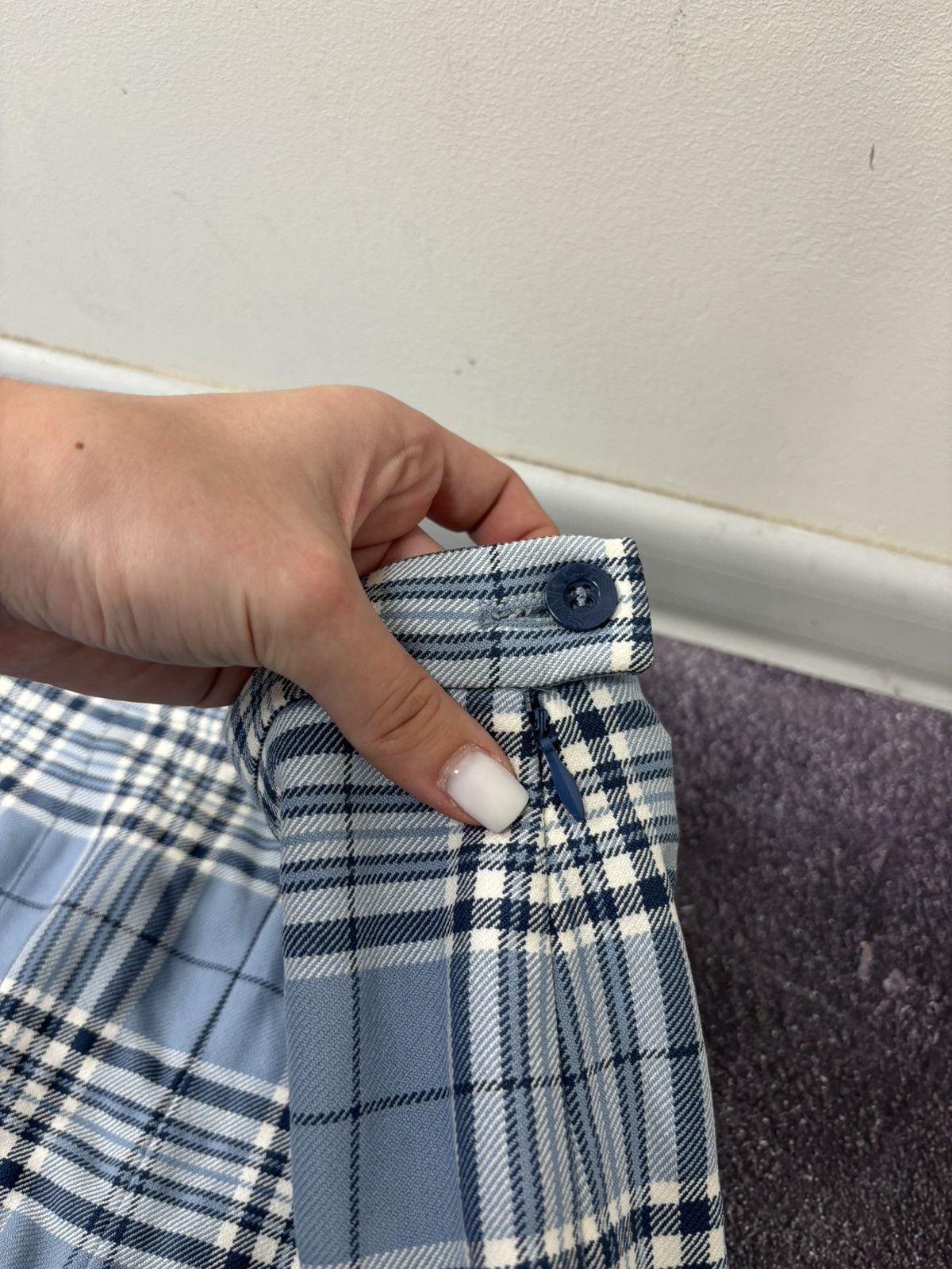 Escada Escada Margaretha Ley Vintage Tartan Check Blue Luxury Pants Size 32" / US 10 / IT 46 - 6 Thumbnail
