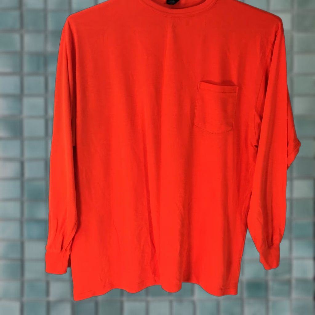 Vintage Ace Sportswear Mens Casual Regular Long Sleeves Orange Pullover T Shirt Size 2X Size US XXL / EU 58 / 5 - 1 Thumbnail