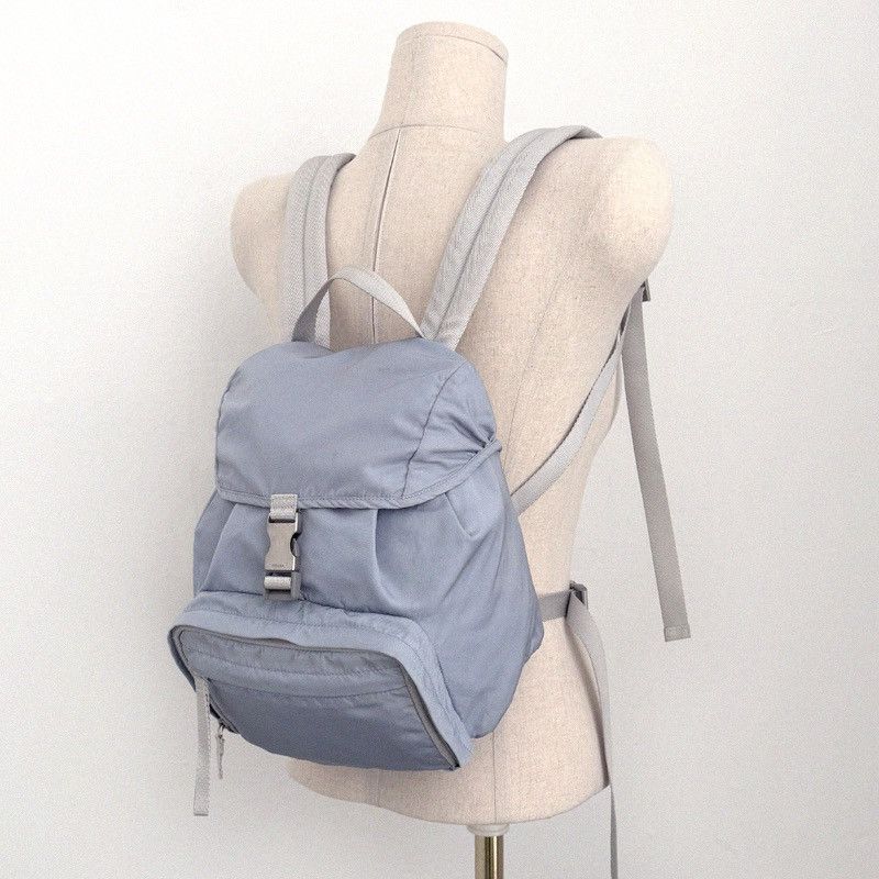 Prada Prada Vintage Pocono Nylon Pervinca Blue Backpack Tessuto Size ONE SIZE - 2 Thumbnail
