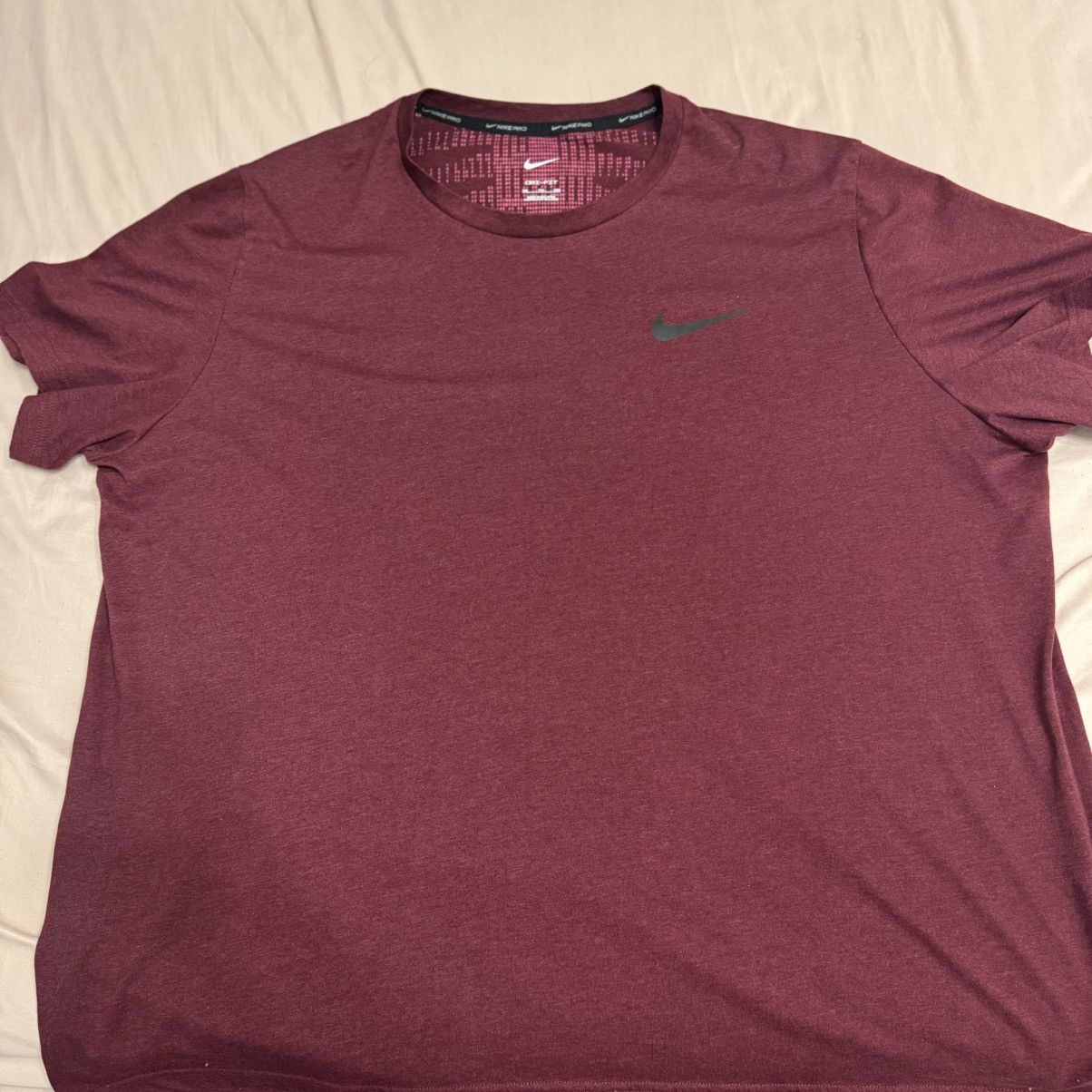 Nike Bordeaux Nike Pro Dri-FIT T-Shirt Size US XXL / EU 58 / 5 - 4 Thumbnail