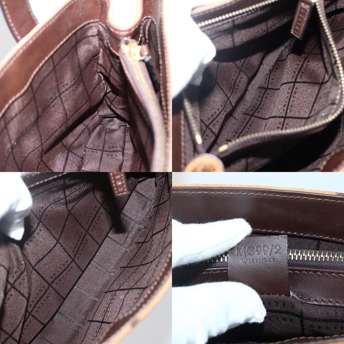 Celine CELINE C Macadam Canvas Hand Bag Brown Gold Size ONE SIZE - 12 Thumbnail