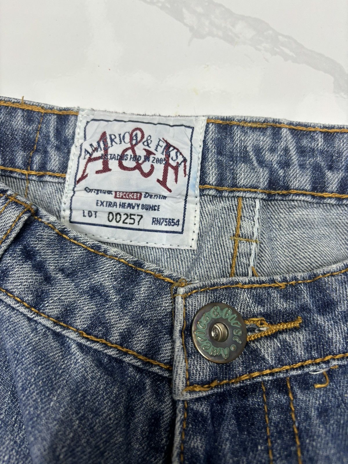 If Six Was Nine FLARE💥90s Flare Twist Denim America & First Distress Jeans Size US 33 - 9 Thumbnail