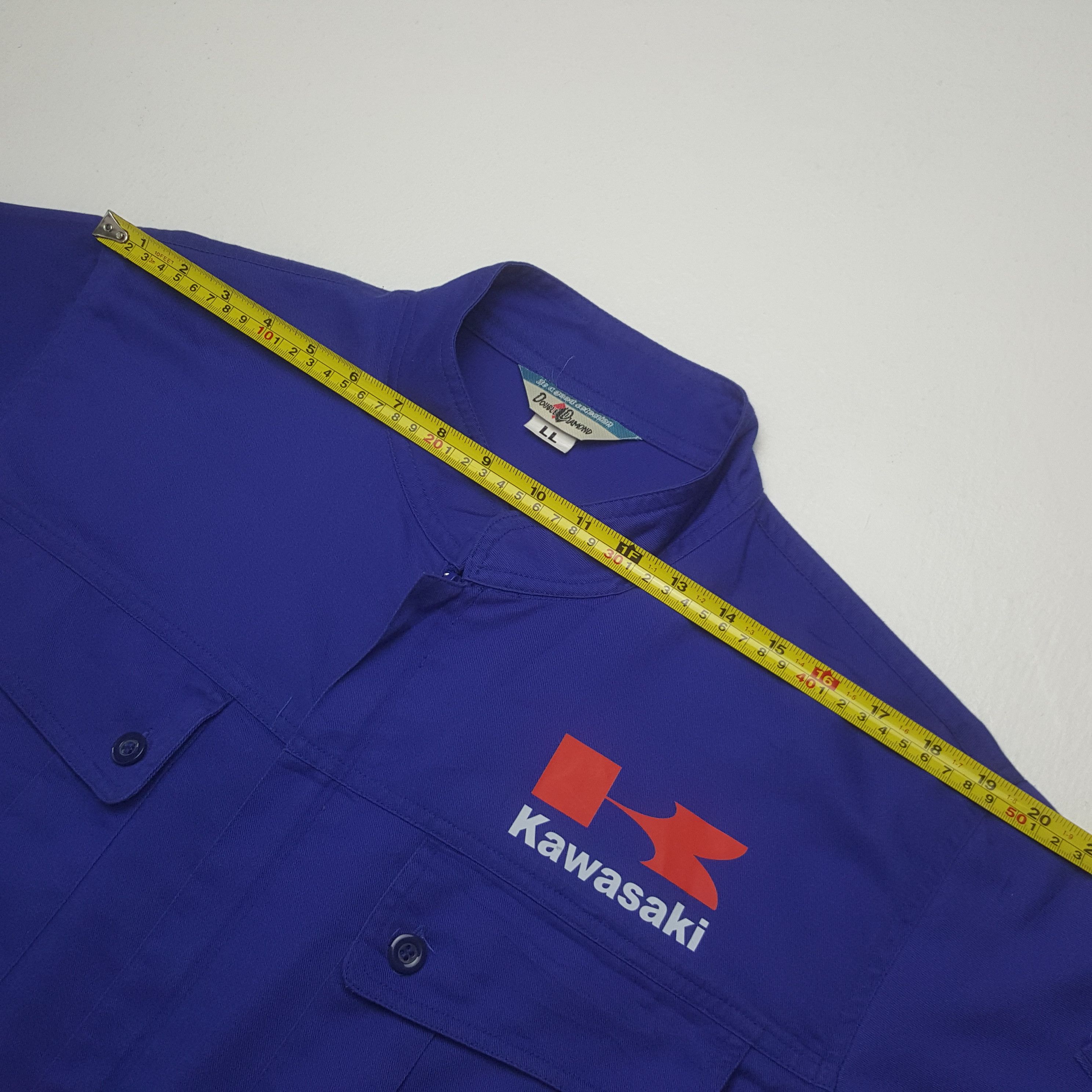 Japanese Brand Vintage Kawasaki Racing Motorsports Coverall Jacket C310N1 Size US L / EU 52-54 / 3 - 11 Thumbnail