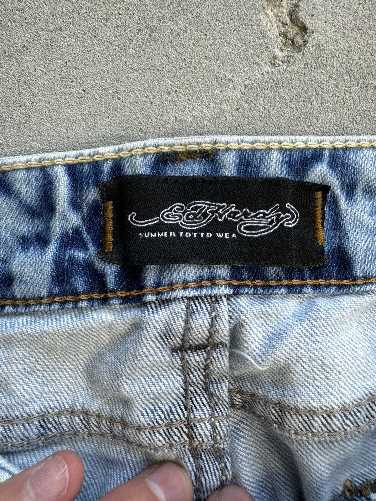 Ed Hardy VINTAGE Y2K BAGGY FADED BLUE ED HARDY DENIM JEANS Size US 30 / EU 46 - 5 Thumbnail
