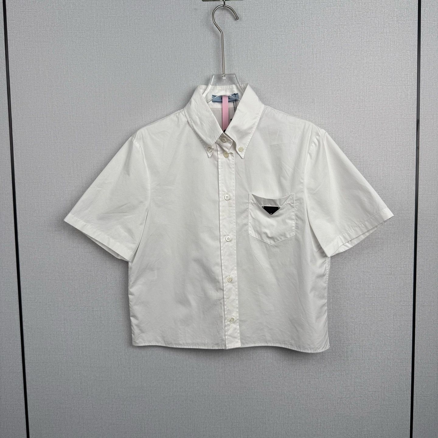 Prada Prada Poplin Logo Triangle Short Sleeve Shirt Size 42 Size M / US 6-8 / IT 42-44 - 1 Thumbnail