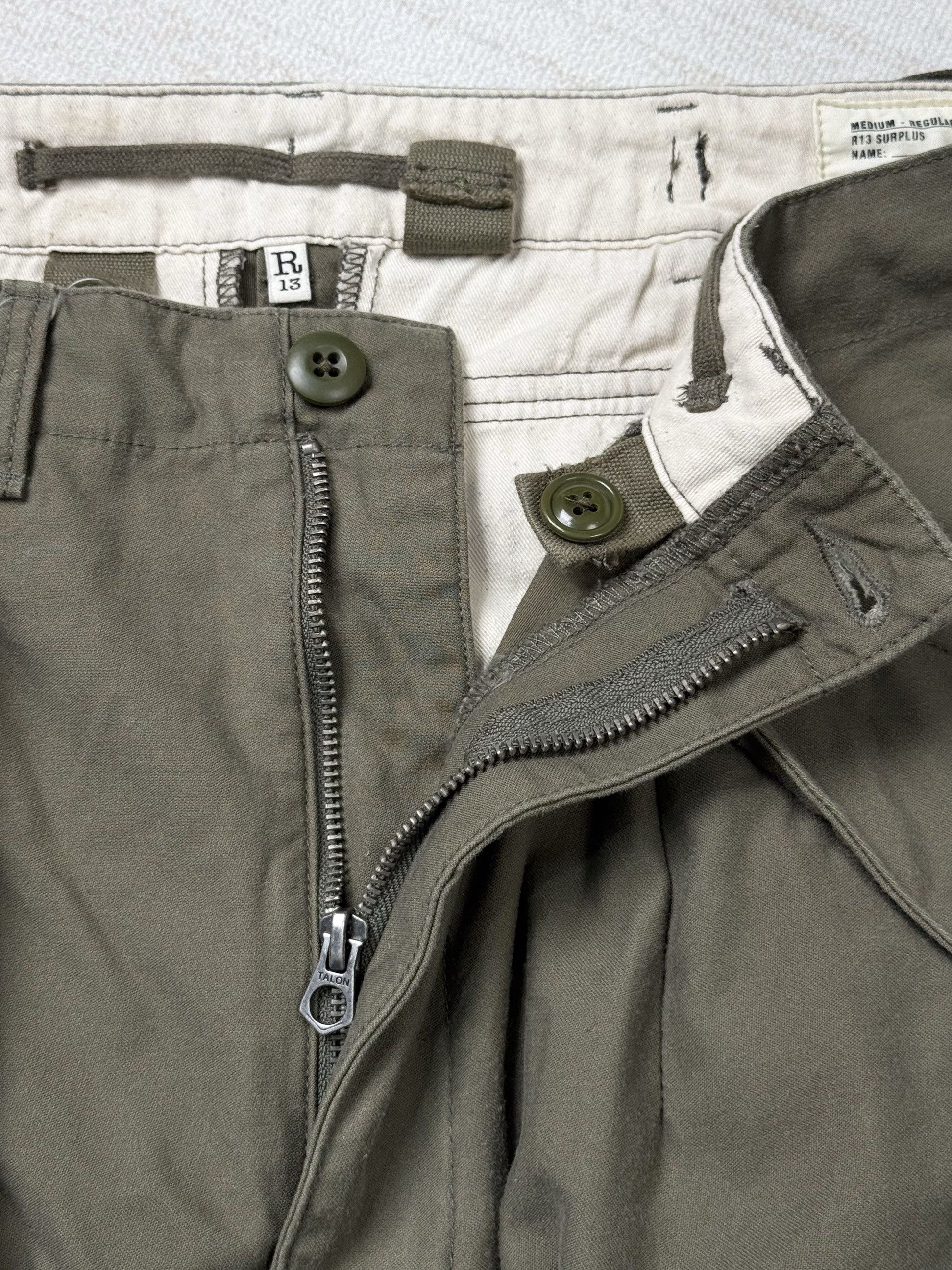 R13 UNWORN* R13 MARK MILITARY CARGO PANTS Vintage Olive Size US 32 / EU 48 - 5 Thumbnail