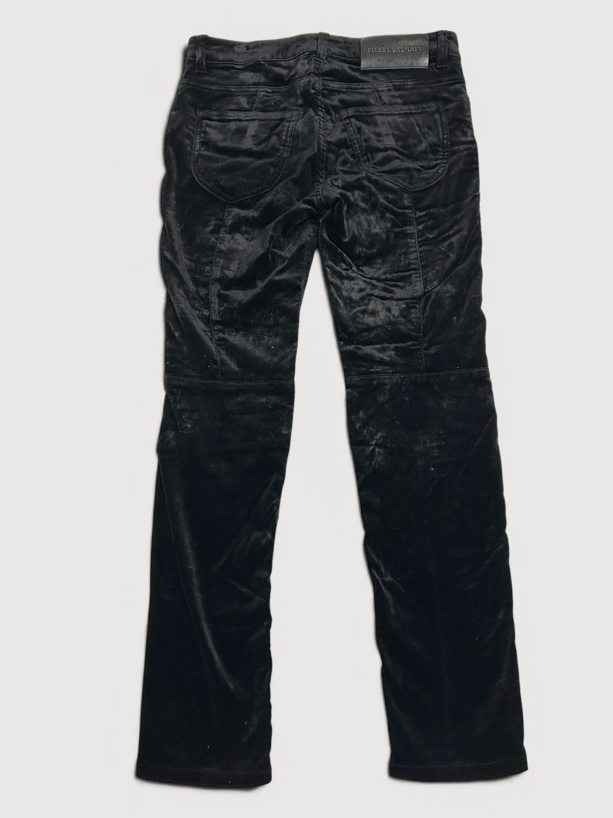 Balmain FW2011 Crushed Velvet Biker Pants Size US 27 - 2 Thumbnail