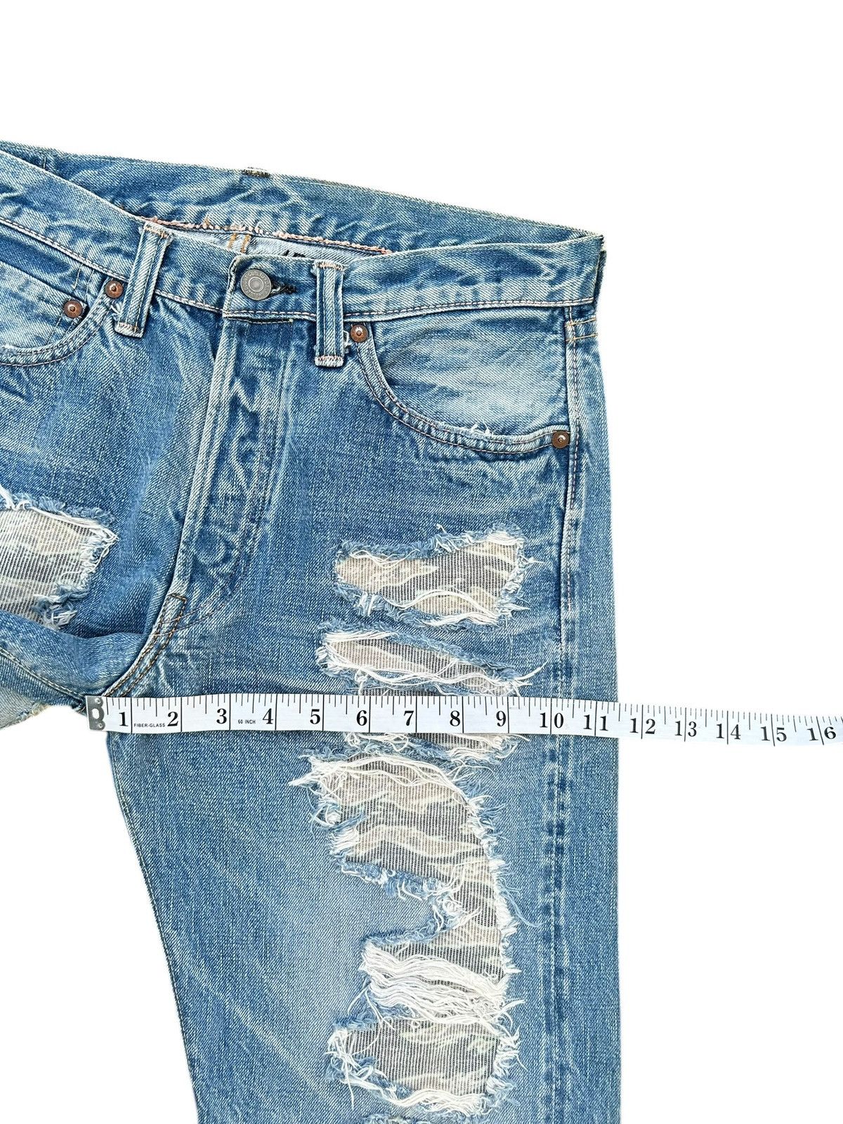 Kapital Thrashed Vintage Full Count Selvedge Repair Denim Jeans Size US 30 / EU 46 - 18 Thumbnail