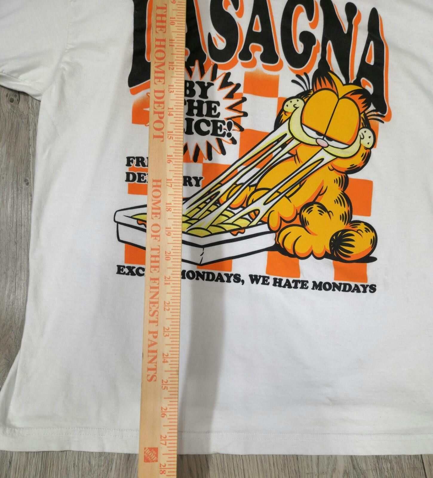 Mad Engine Garfield Lasagna White Short Sleeve T-Shirt XL #12 Cartoon Size ONE SIZE - 3 Thumbnail