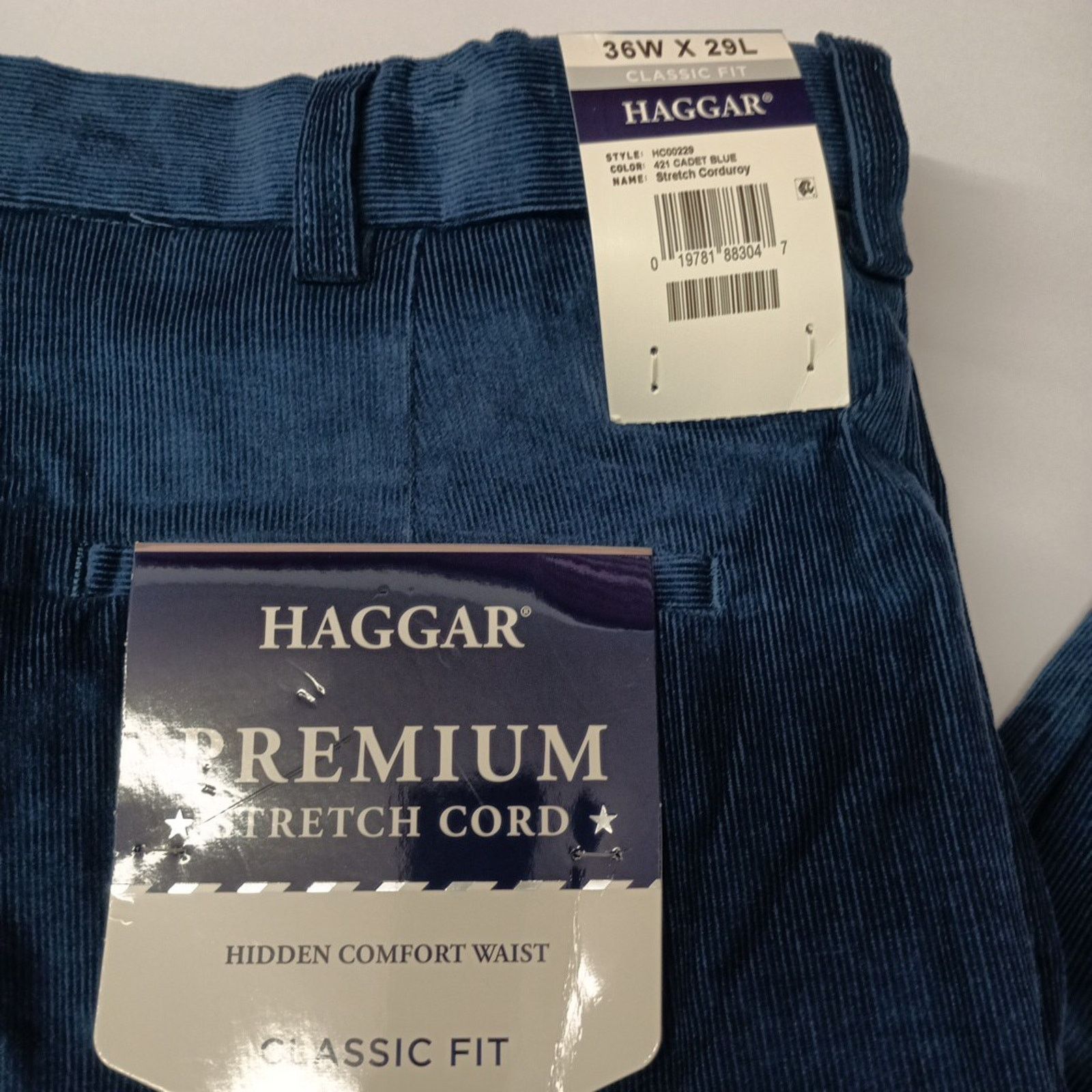 Haggar Haggar Premium Stretch Corduroy Pants Men's Size 36x29 Blue Size US 36 / EU 52 - 2 Thumbnail