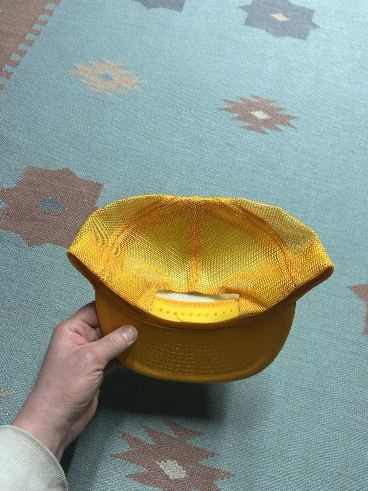 Vintage Vtg 90 trucker hat Tri City Aggregates yellow white TCA snap Size ONE SIZE - 4 Thumbnail