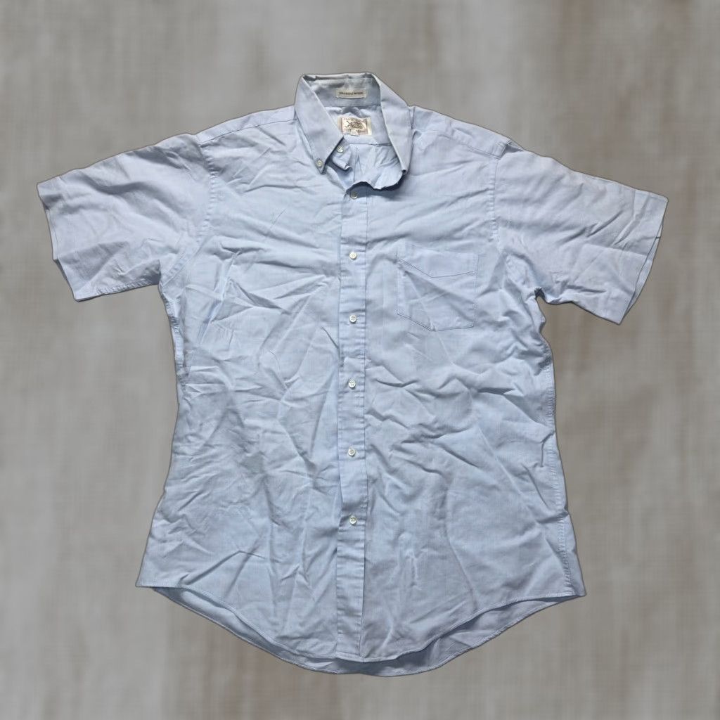 Vintage Club Run Shirtmakers Solid Blue Button Up Short Sleeve Adult Men's Size 17 Shirt Run Club Solid Blue Button Up Short Sleeve Men’s 17 Size Adult Size US M / EU 48-50 / 2 - 1 Thumbnail