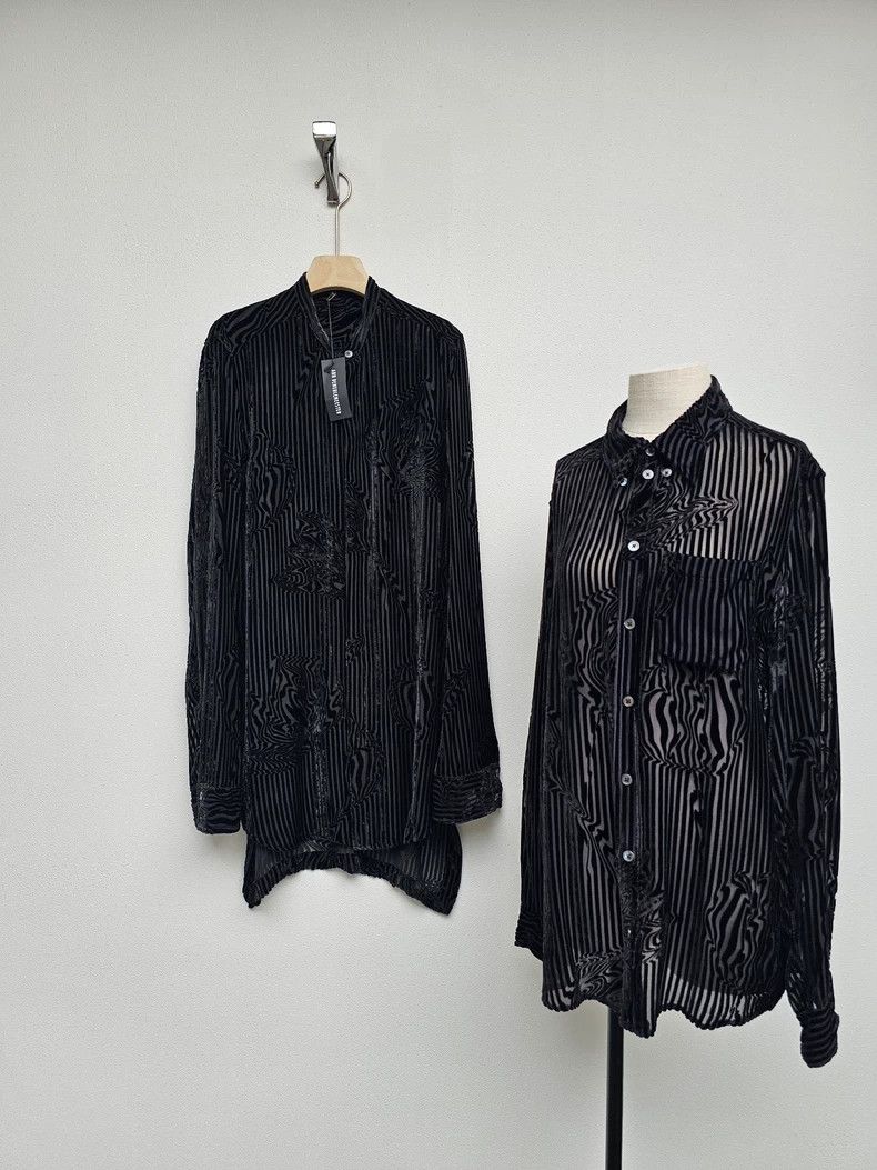 Ann Demeulemeester Ann Demeulemeester Black Velvet Shirt Coat Size US M / EU 48-50 / 2 - 1 Thumbnail