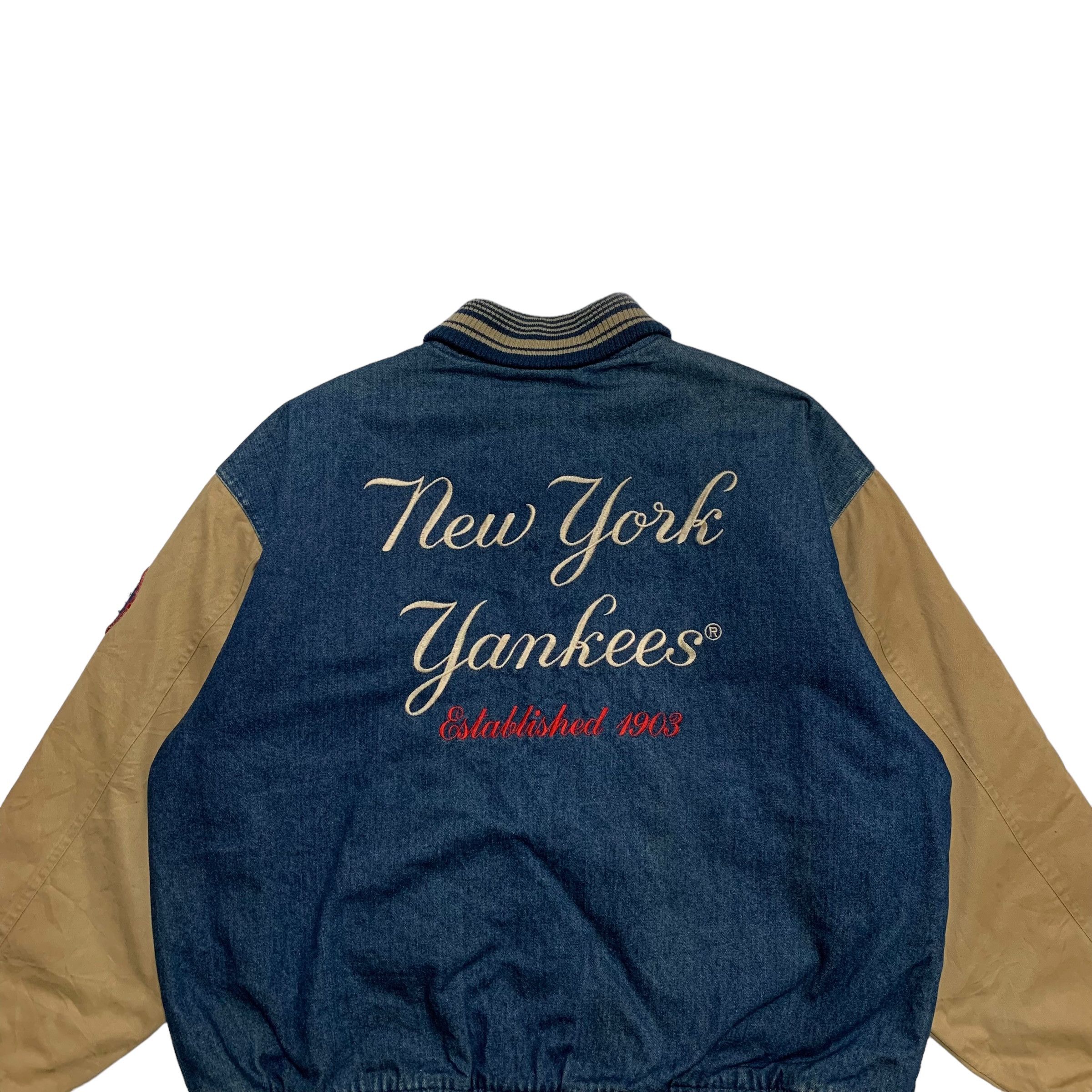 MLB Vintage MLB New York Yankees 50th Year Denim Jacket Size US L / EU 52-54 / 3 - 10 Thumbnail