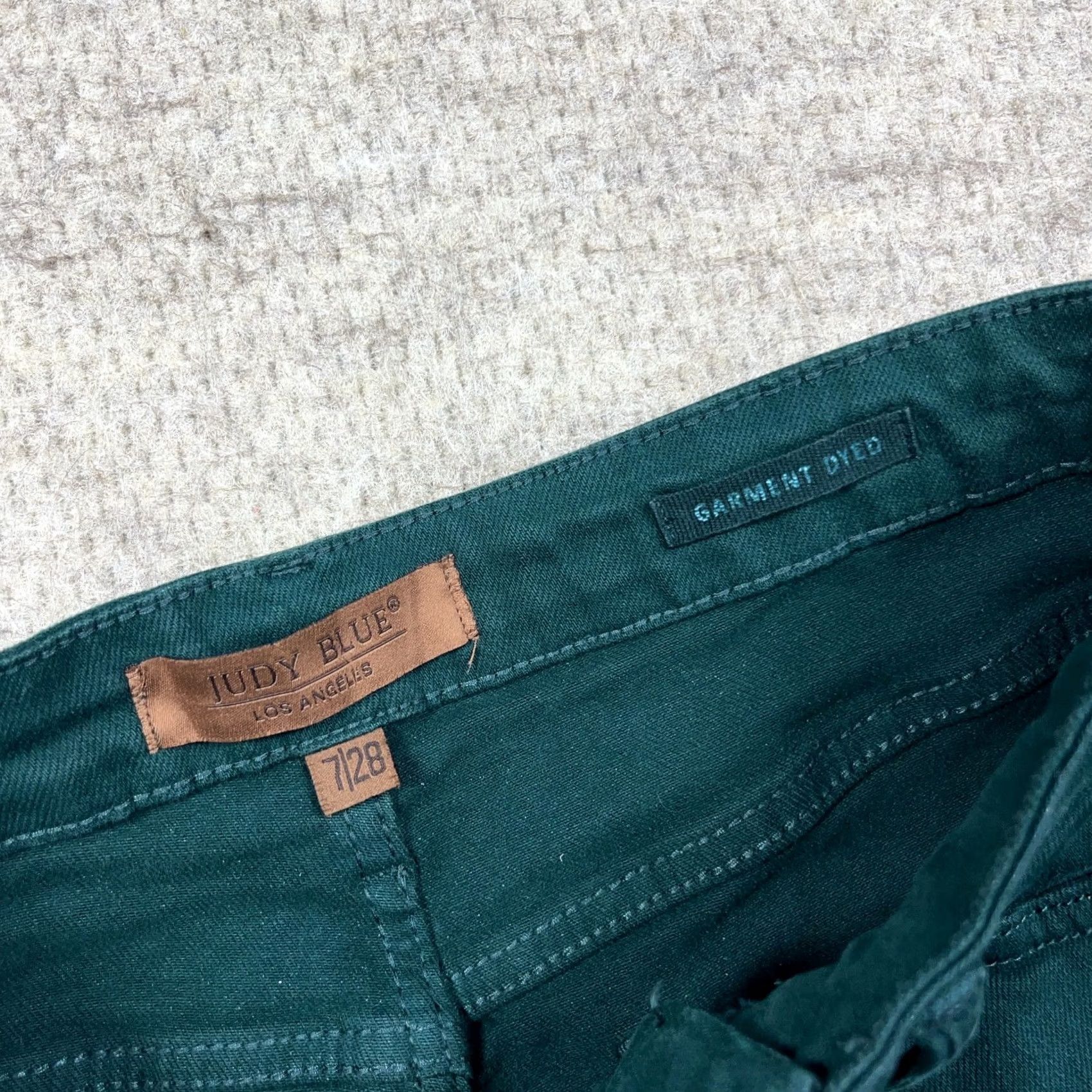 Vintage Judy Blue Jeans Women 28 Green Wide-Leg Denim 5-Pocket High Rise Stretch Comfortable Modern Classic Shoes Size 28" / US 6 / IT 42 - 4 Thumbnail