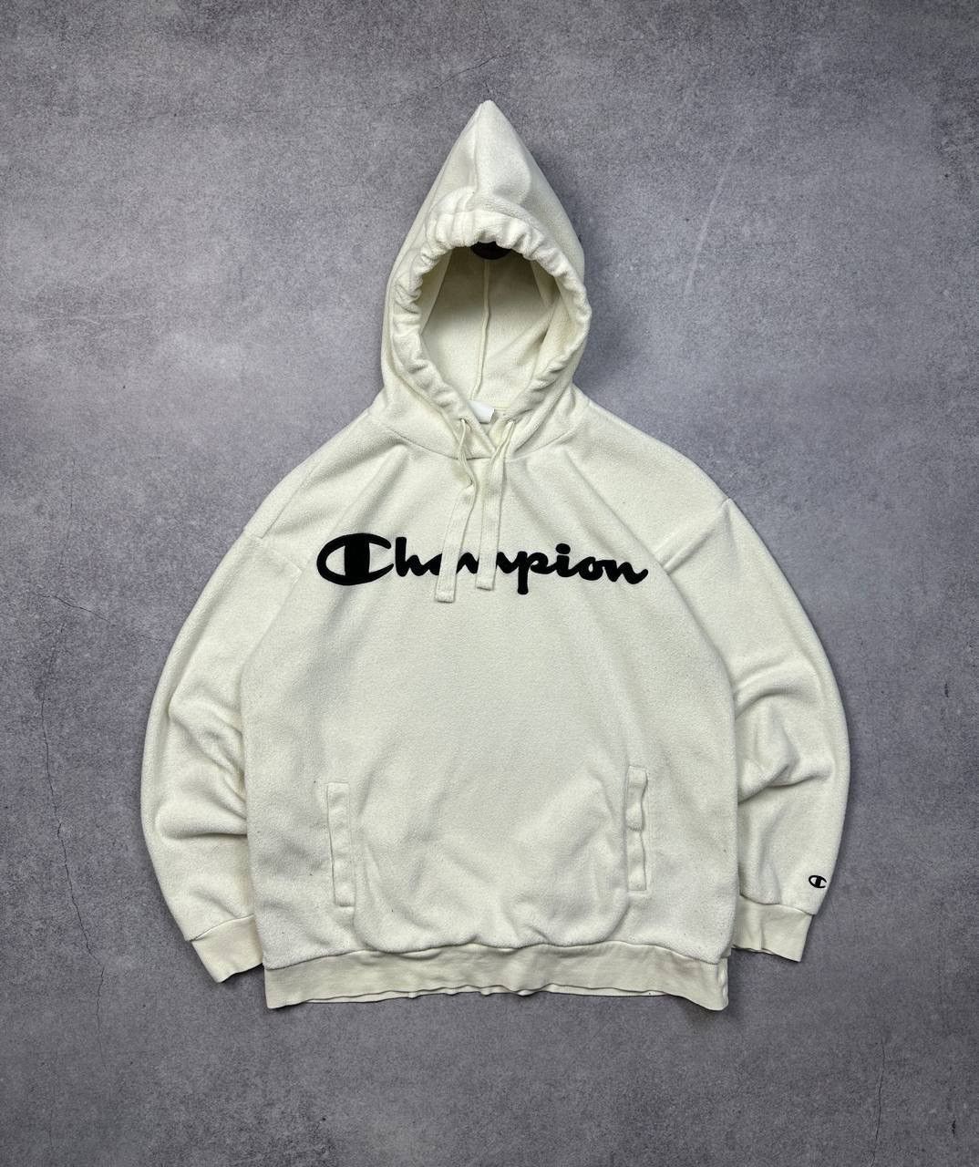 Champion Vintage Champion White Fleece Hoodie, Size XL – Cozy & Class Size US XL / EU 56 / 4 - 1 Thumbnail