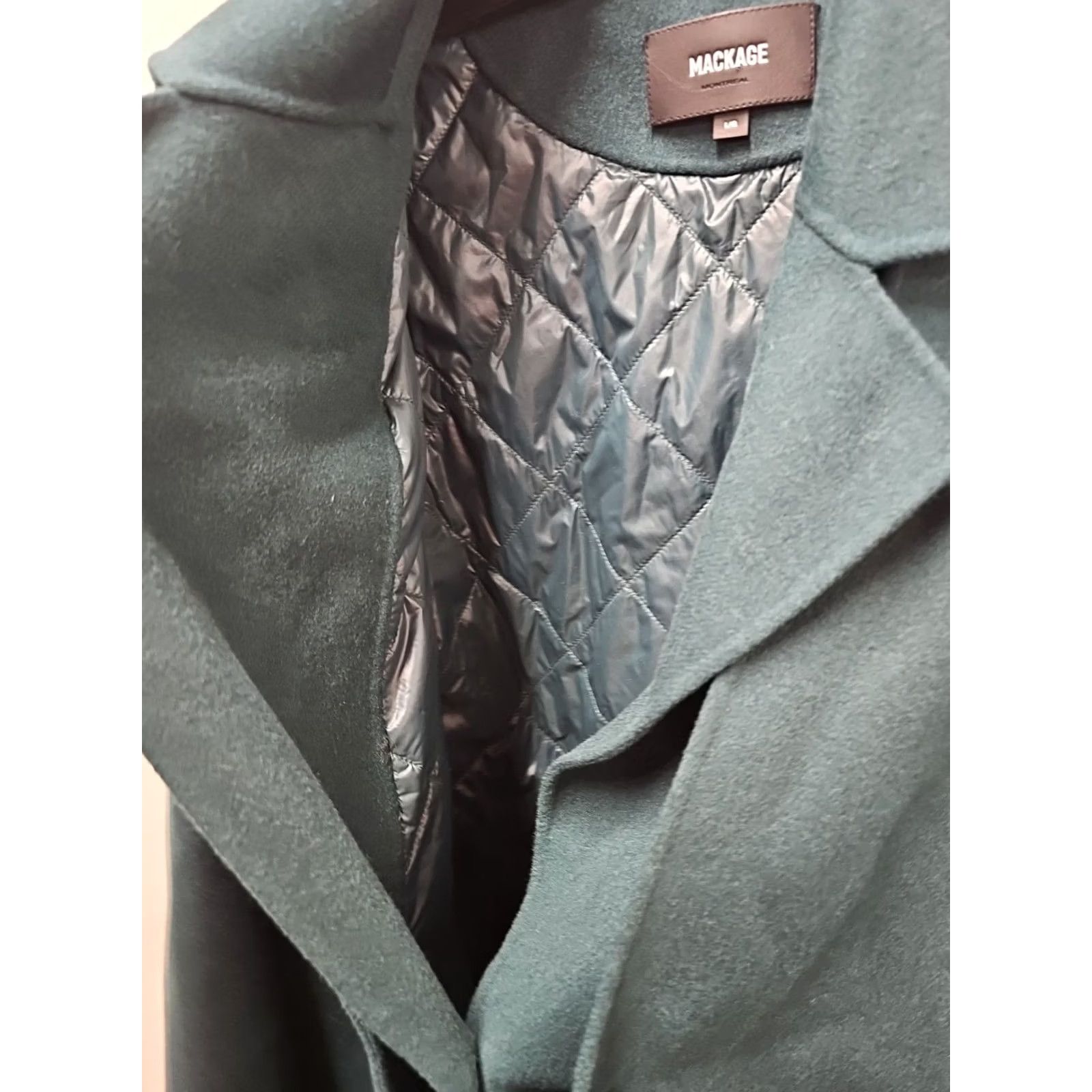 Mackage Mackage Coat Wool Parka Woman’s Green Large Chest 22 Length 40 Down Insulation Wool & Nylon Jacket Size L / US 10 / IT 46 - 4 Thumbnail