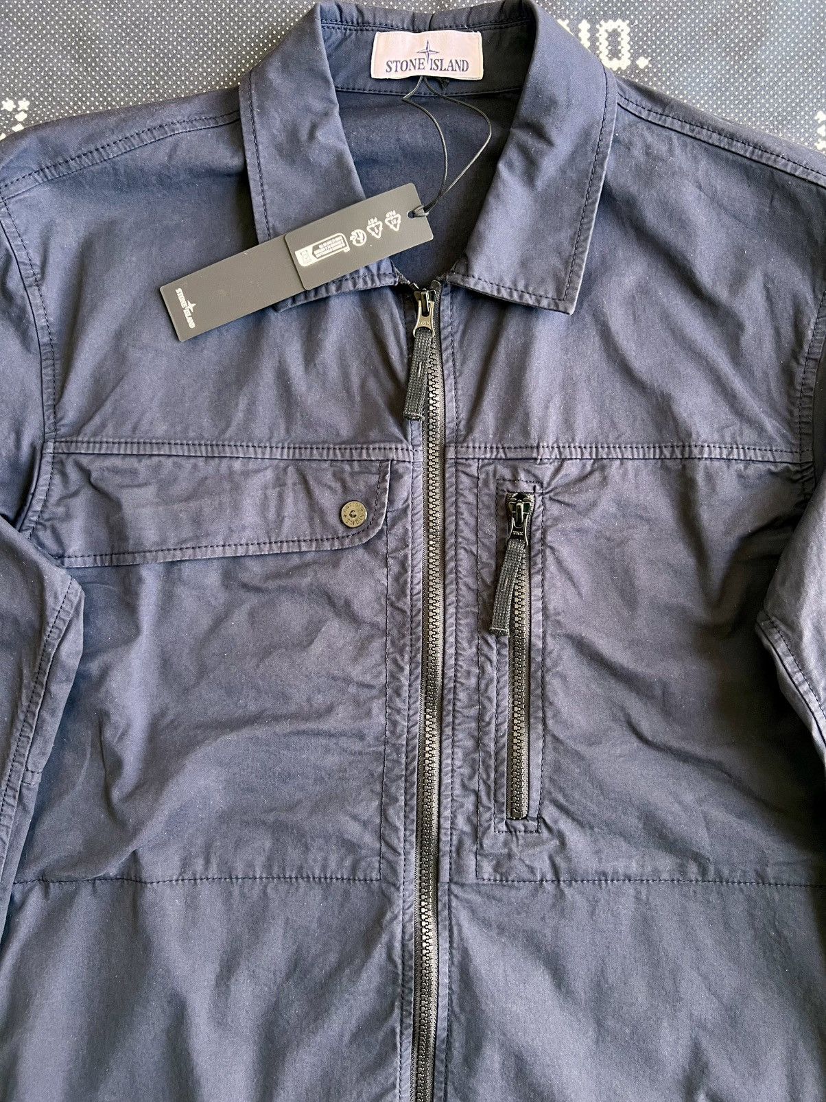 Stone Island XL Stone Island Overshirt Cotton Stretch Navy blu jacket zip Size US XL / EU 56 / 4 - 5 Thumbnail
